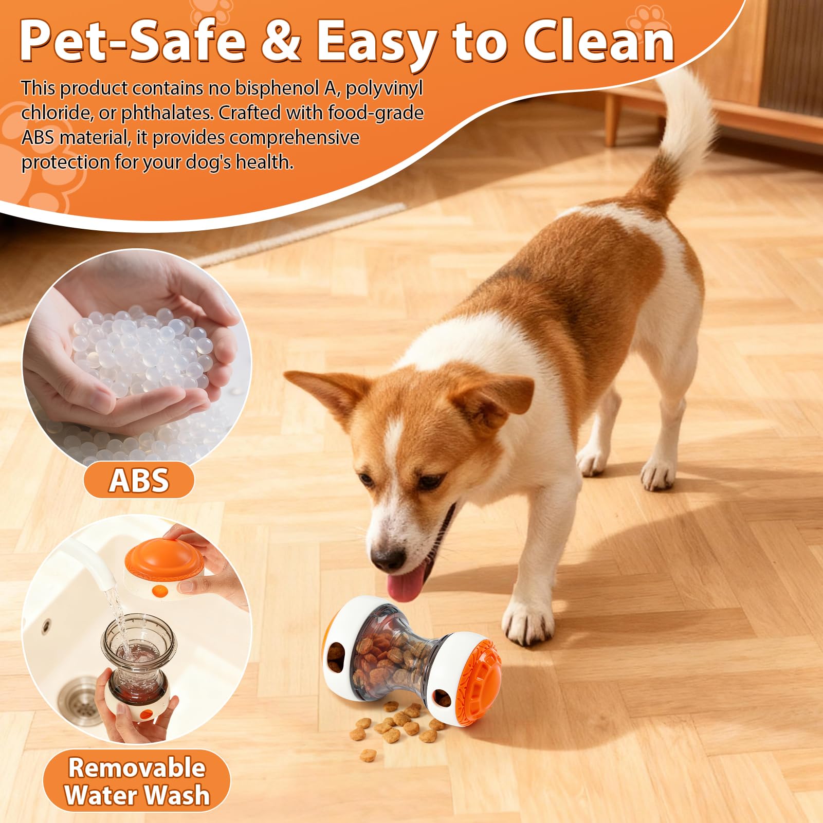 Dog Puzzle Toy - Adjustable Treat Dispensing Ball Food Dispenser Slow Feeder, Puppy Enrichment Training Toy, Pet Interactive Cha