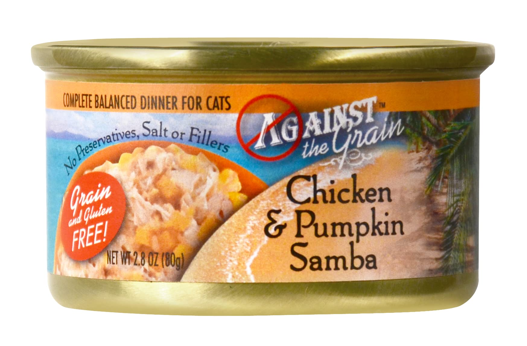 Against The Grain Chicken Pumpkin Samba Dinner for Cats - 24, 2.8 oz