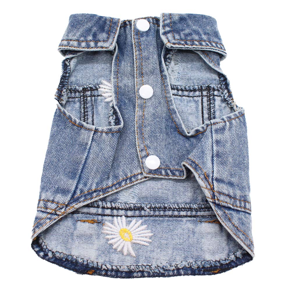 MISS PET Denim Dog Costume Sky Blue XXL Cowboy Vest Shirt for Chihuahua Yorkies
