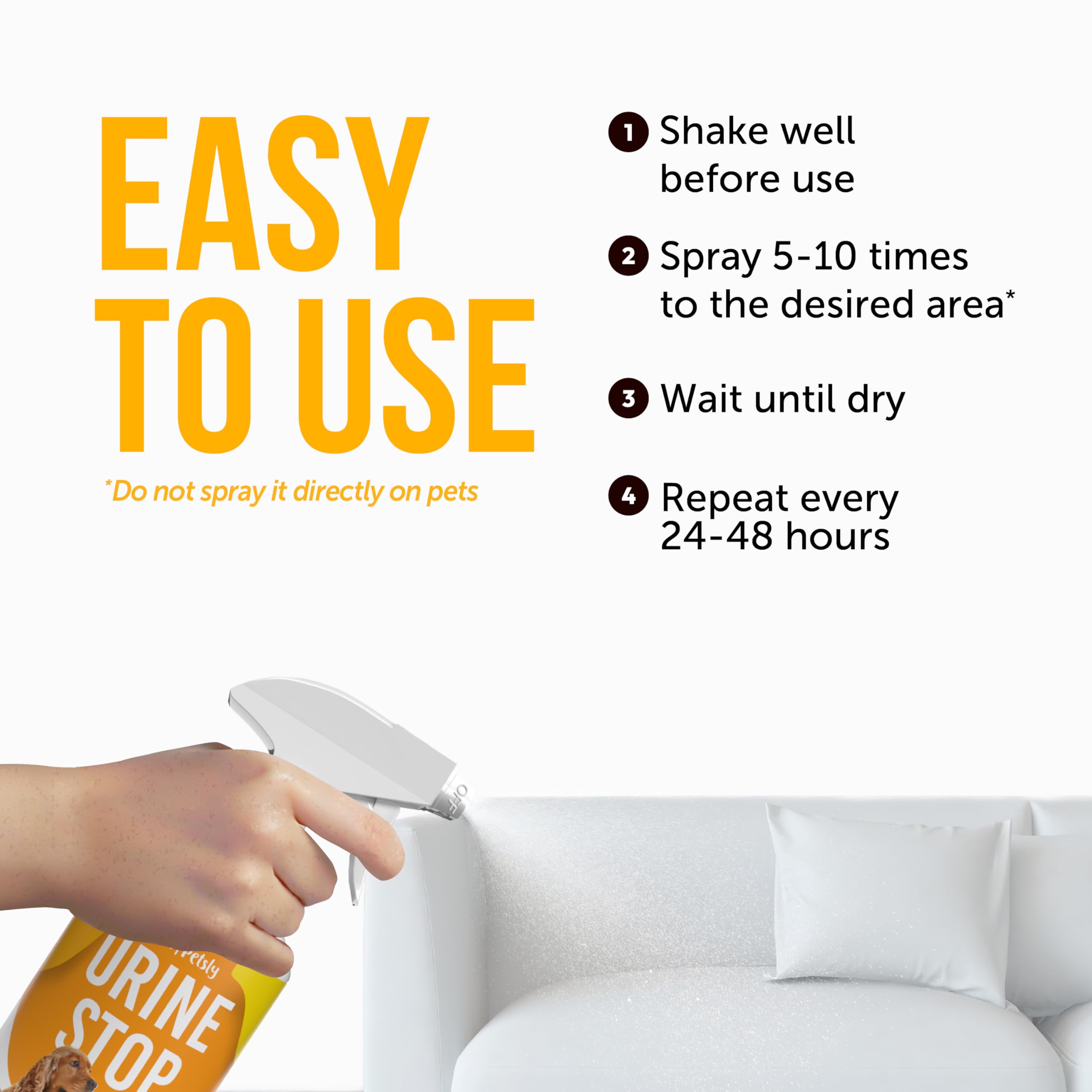 Petsly Anti Cat & Dog Urine Spray - 17 Fl Oz - No More Marking Spray for Dogs & Cats - Non-Staining Potty Training Spray for Dog