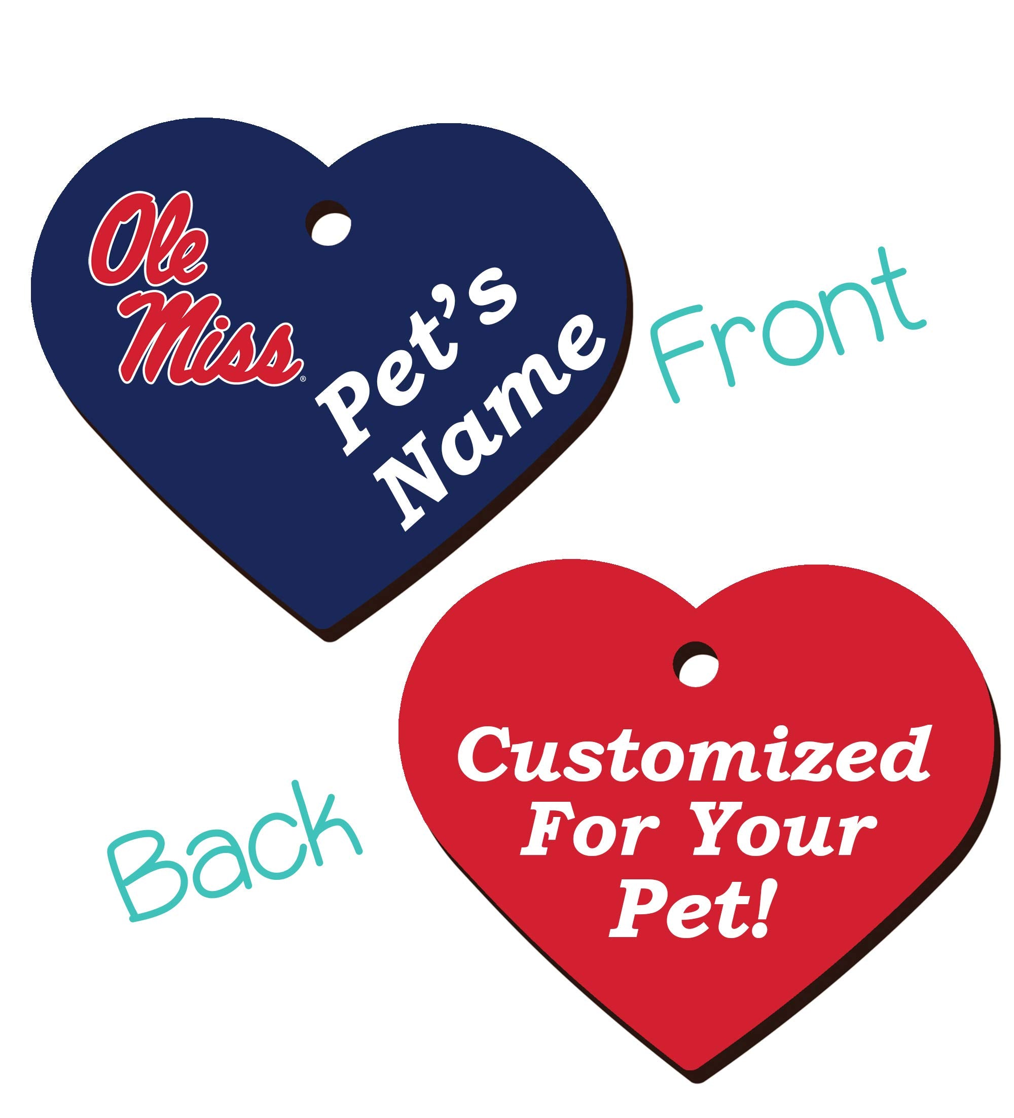 Ncaa Officially Licensed Pet Id Tag For Dogs & Cats Personalized For Your Pet (Ole Miss)