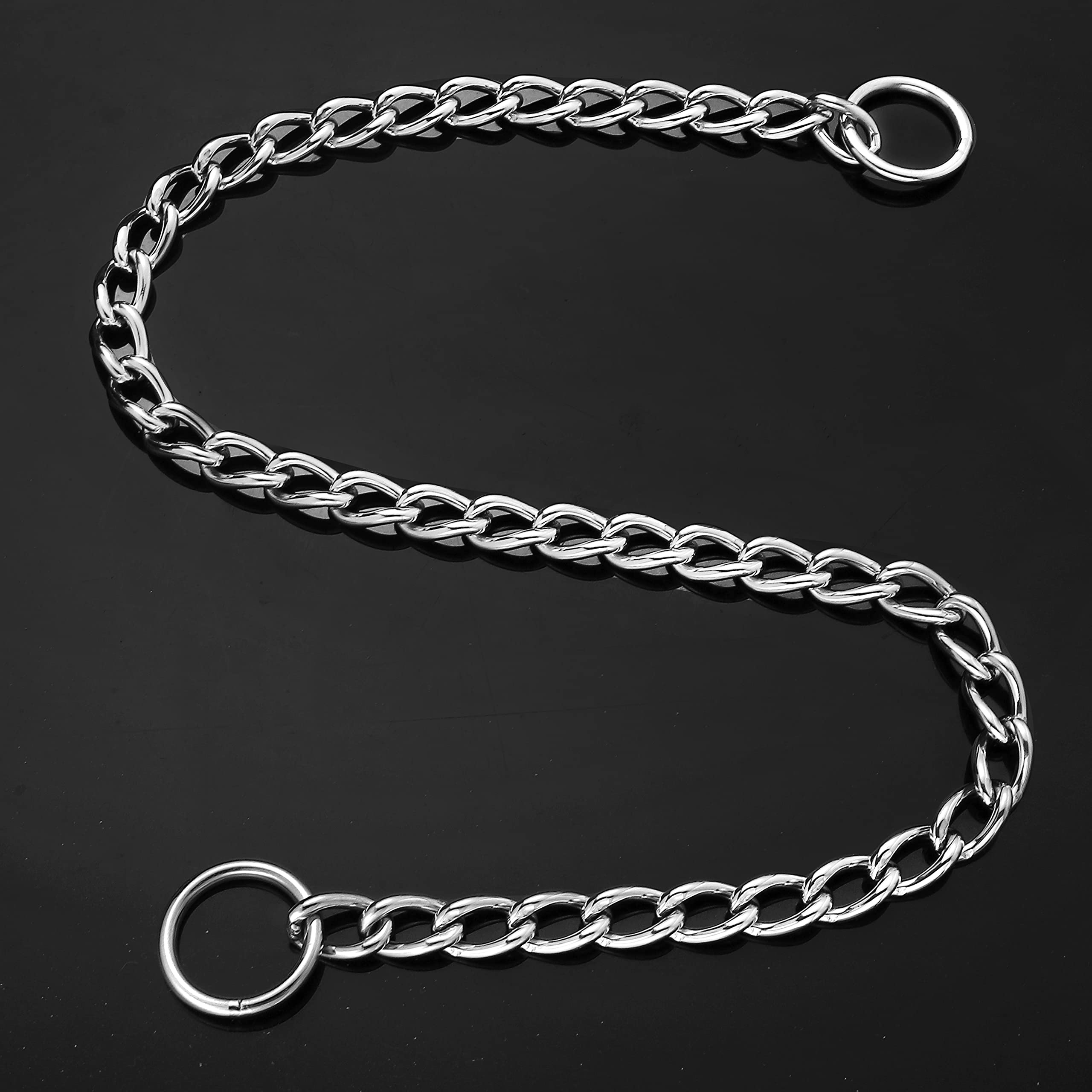 Puroayet Strong Chain Dog Collar, Stainless Steel Metal Link Dog Silp Collars For Training Walking, Waterproof, Arnish Resistant
