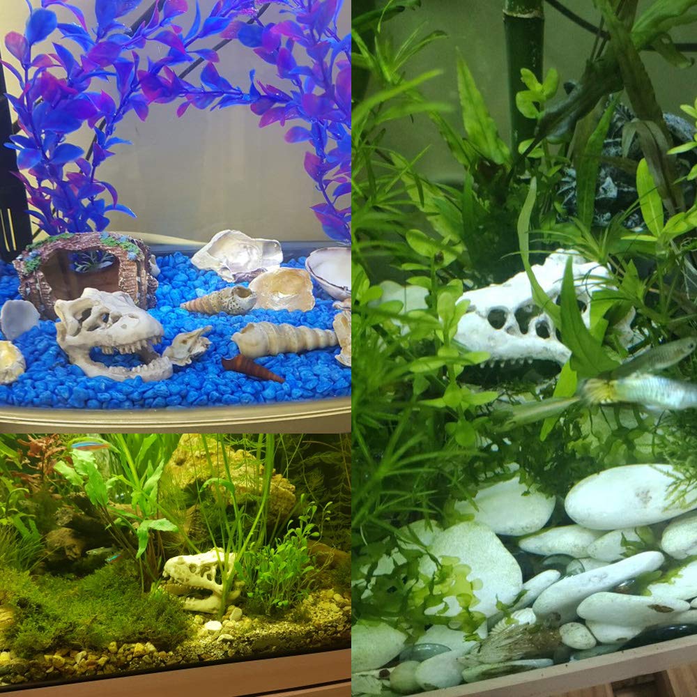 Mtghyare Dinosaur Aquarium Decorations Skull Aquarium Ornament Mini Dinosaur Mold Decoration Tank Reptile Hide Decor With Holes