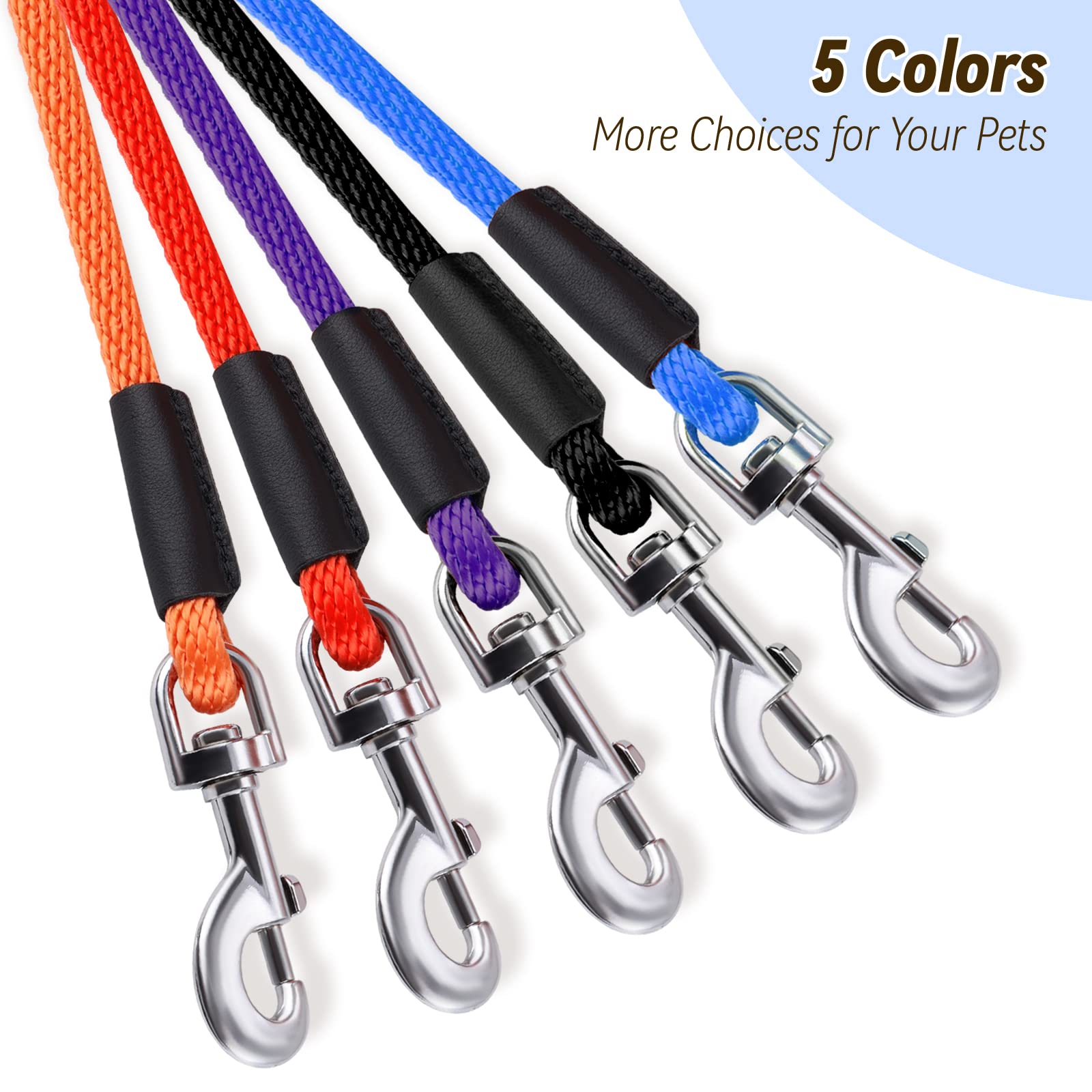 Lynxking Check Cord Dog Leash Long Lead Training Tracking Line Comfortable Handle Heavy Duty Puppy Rope 10Ft 15Ft 30Ft 50Ft For Small Medium Large Dog Blue