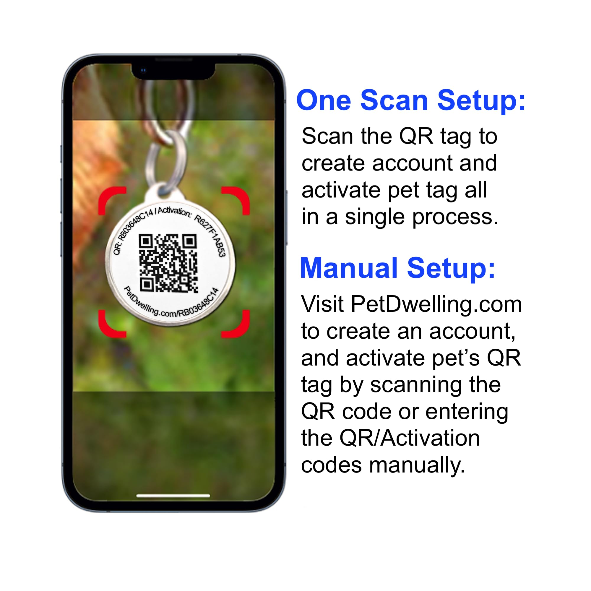 Pet Dwelling Premium Qr Code Pet Id Tags - Dog Tags And Cat Tags, Connect To Online Pet Profile, Receive Instant Scanned Tag Location Email Alert(Emerald Green Paw)