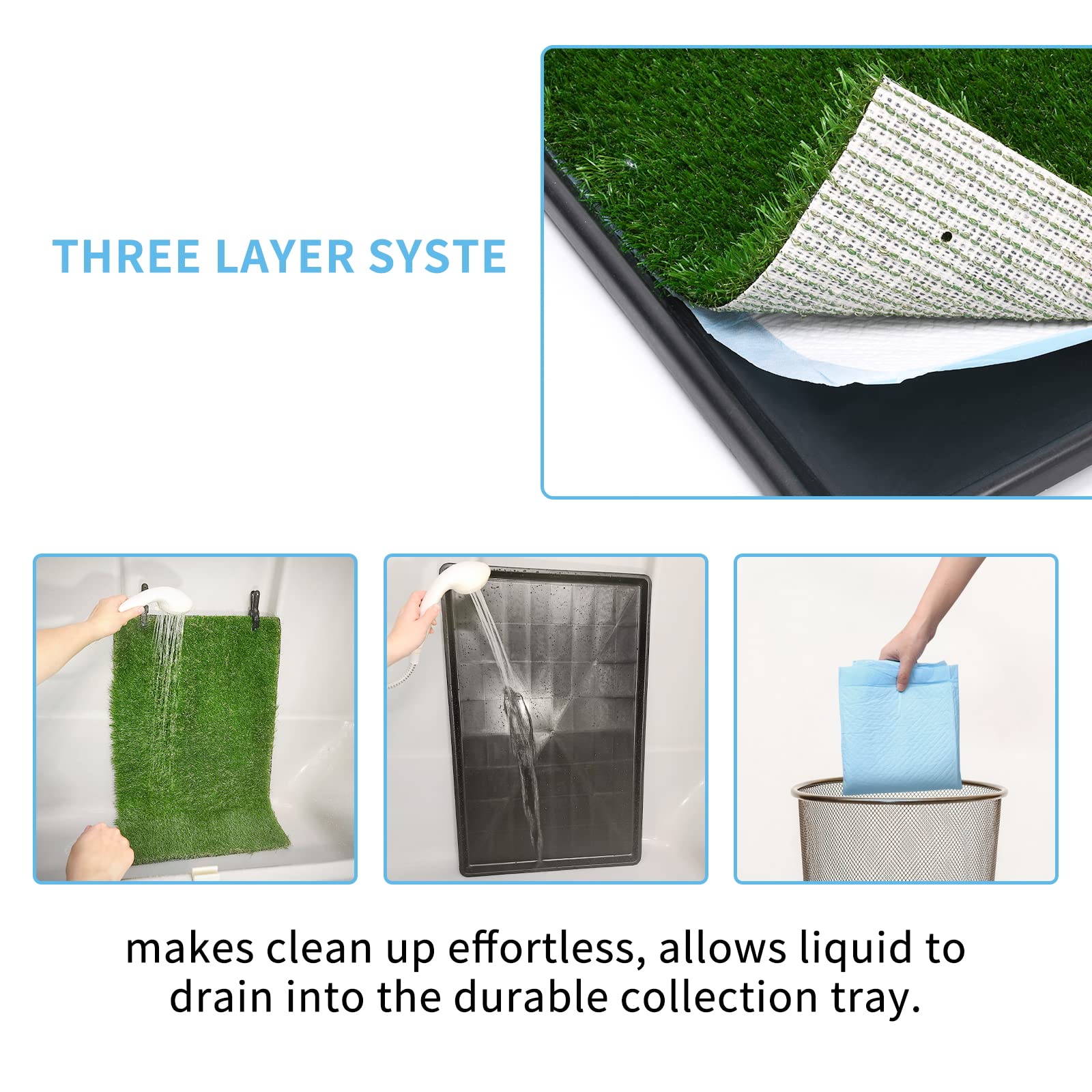 Oiyeefo Dog Grass Pad With Tray,29   X 18    Indoor Dog Potty With 2 Packs Replacement Artificial Fake Grass-5 Packs Disposable