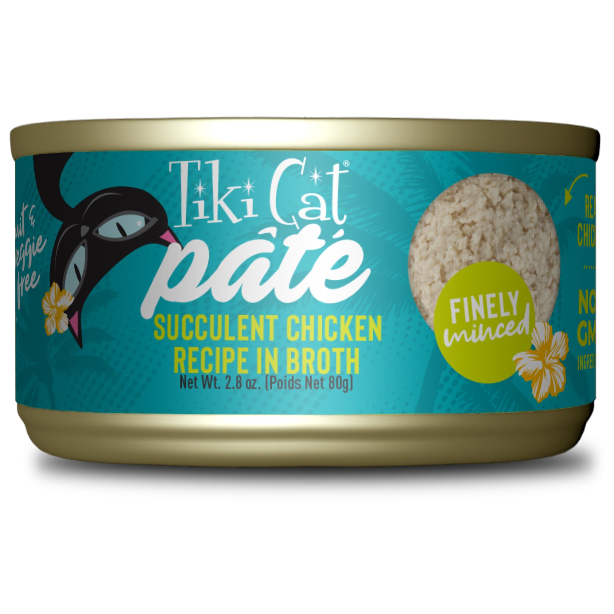 Tiki Cat Luau Pt  , Succulent Chicken Recipe in Broth, Grain-Free Balanced Nutrition Wet Canned Cat Food, for All Life Stages, 2