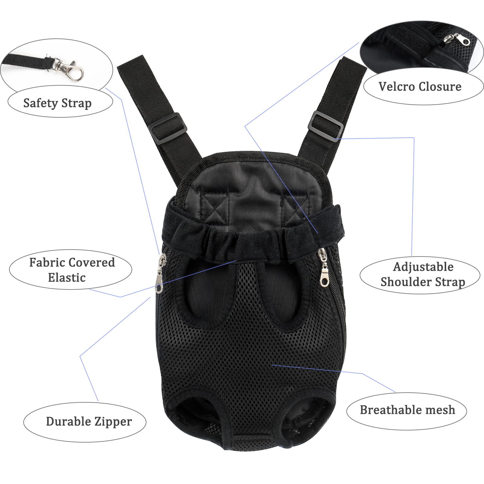 Pet Carrier Backpack - Adjustable Dog Carrier for Hiking, Travel & Carrying - Puppy & Dog Front Carrier