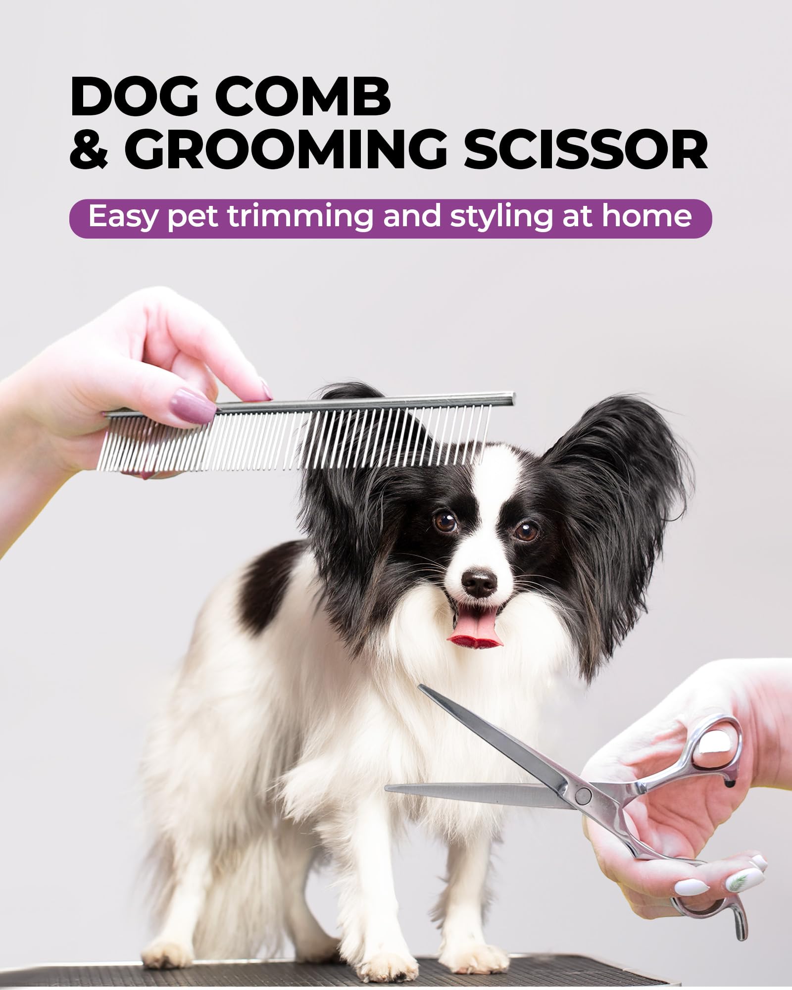 Kueiox Dog Brush For Shedding Grooming,6 Pack Long-Pin Brush Set For Long Haired Dog Cat Goldendoodles Poodles Doodles Purple