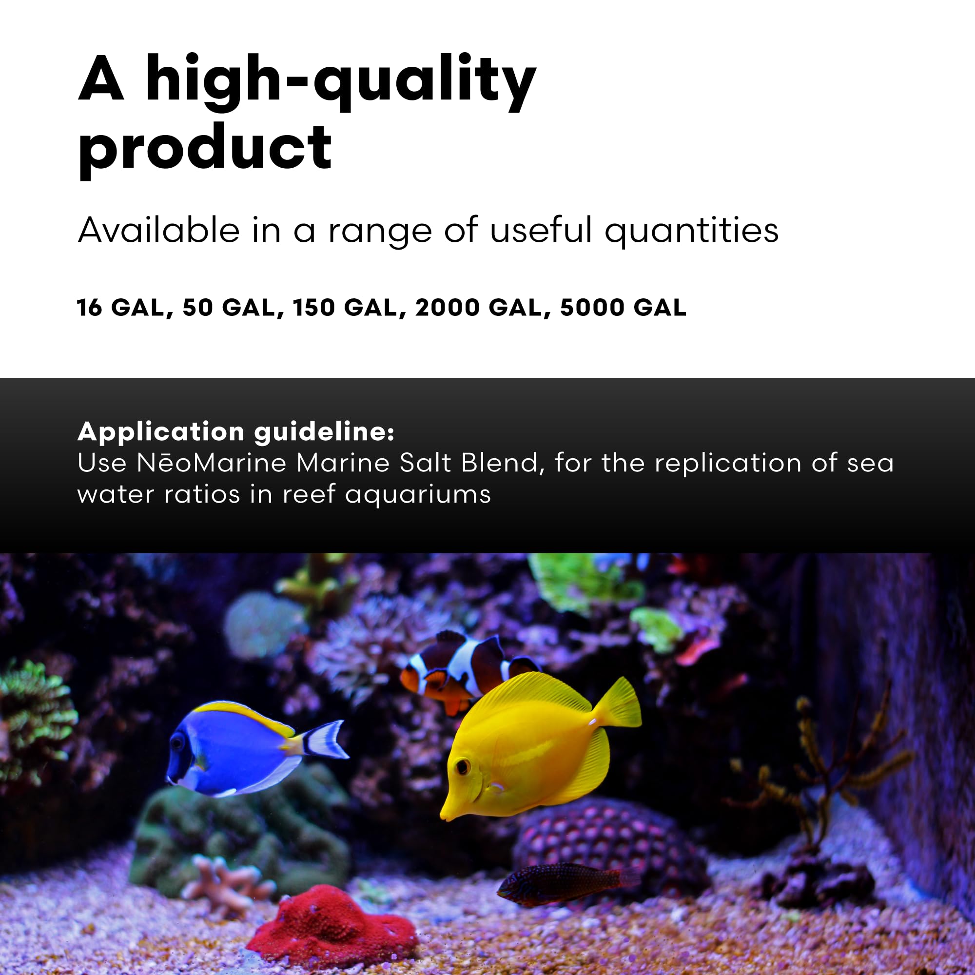 Brightwell Aquatics - NeoMarine Marine Salt Blend for Reef Aquarium - Fish Tank Starter Aquarium Salt - Aquarium Water Treatment