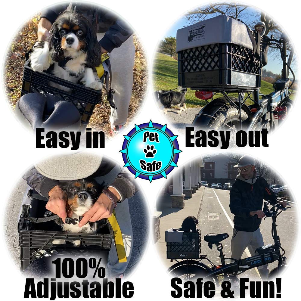 RuffLyfe DIY Crate Conversion/Bike Dog Carrier Package (Crate NOT Included) Padded Liner is 2 Sizes in One + 4 Point Safety Harn