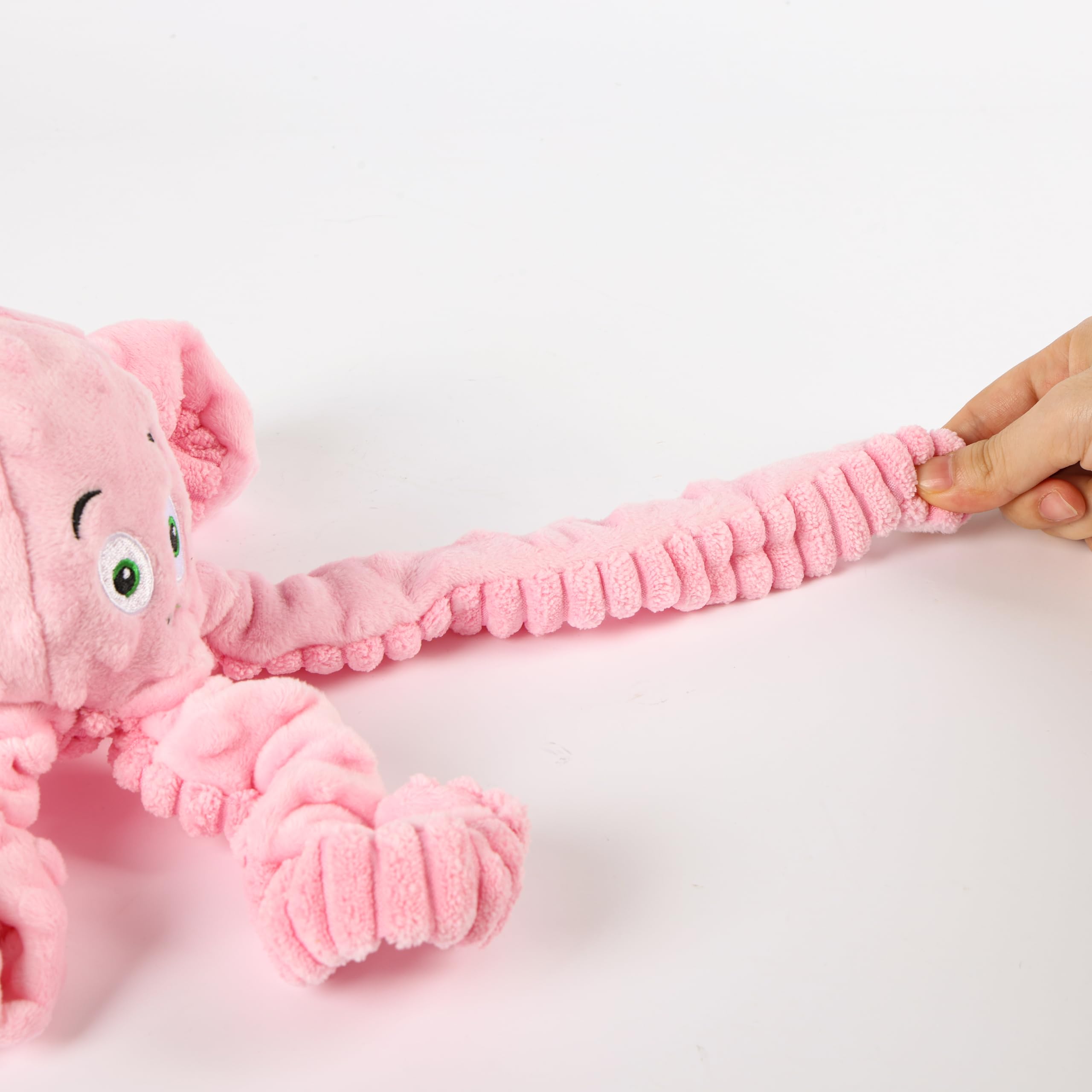 Wishstore Dog Squeaky Toys Octopus -Tough Plush For Large Medium & Small Dog Toys (Pink)