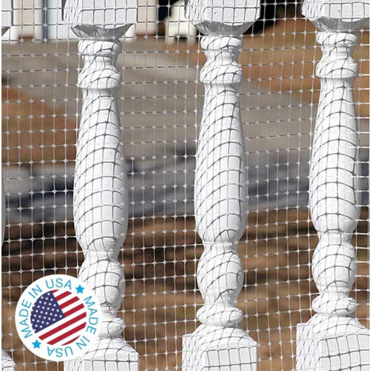 KidKusion Deck Guard | Made in USA | 16 L x 38inch H | Clear | Outdoor Balcony and Stairway Deck Rail Safety Net | Child Safety; P