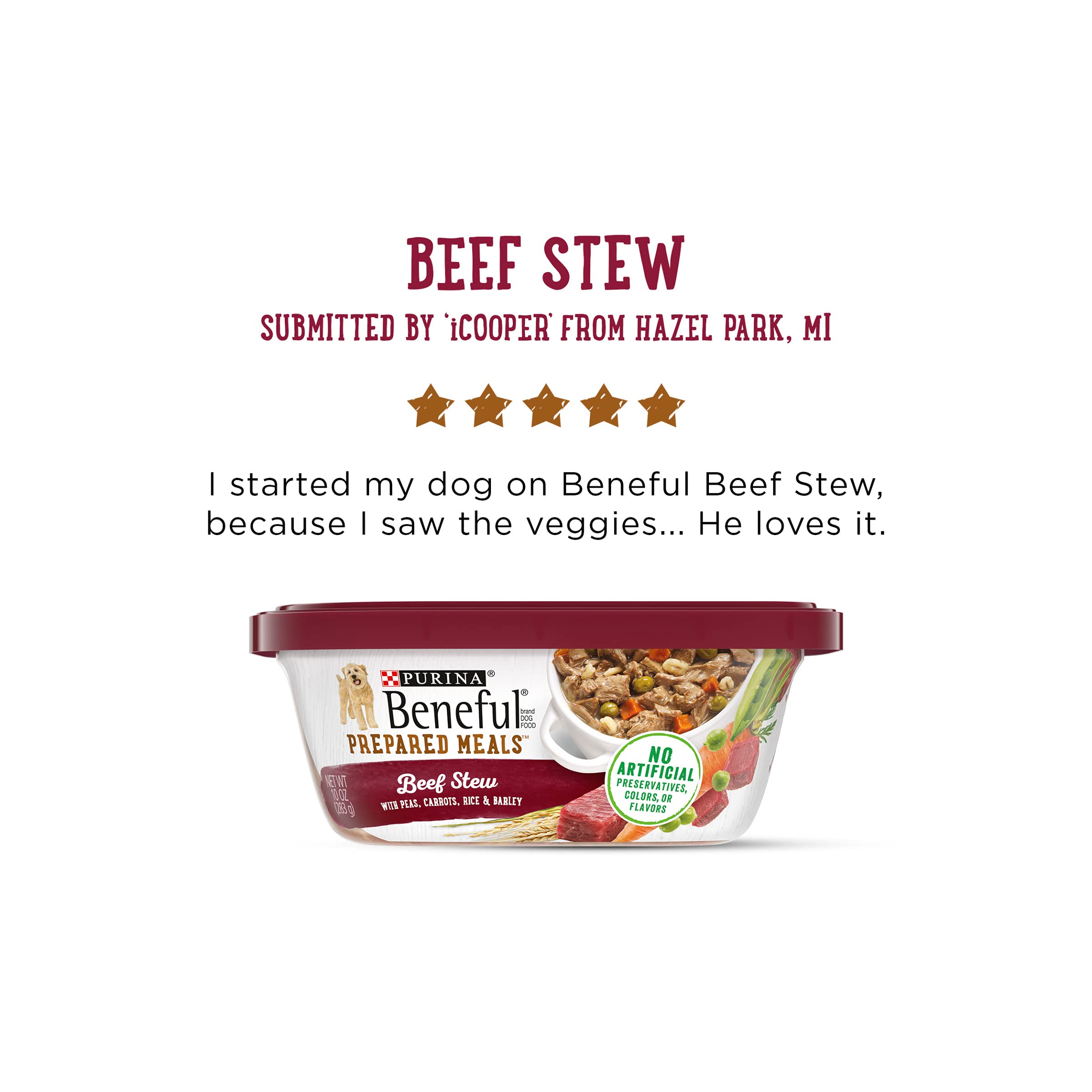 Purina Beneful Gravy Wet Dog Food, Prepared Meals Beef Stew - (8) 10 oz. Tubs