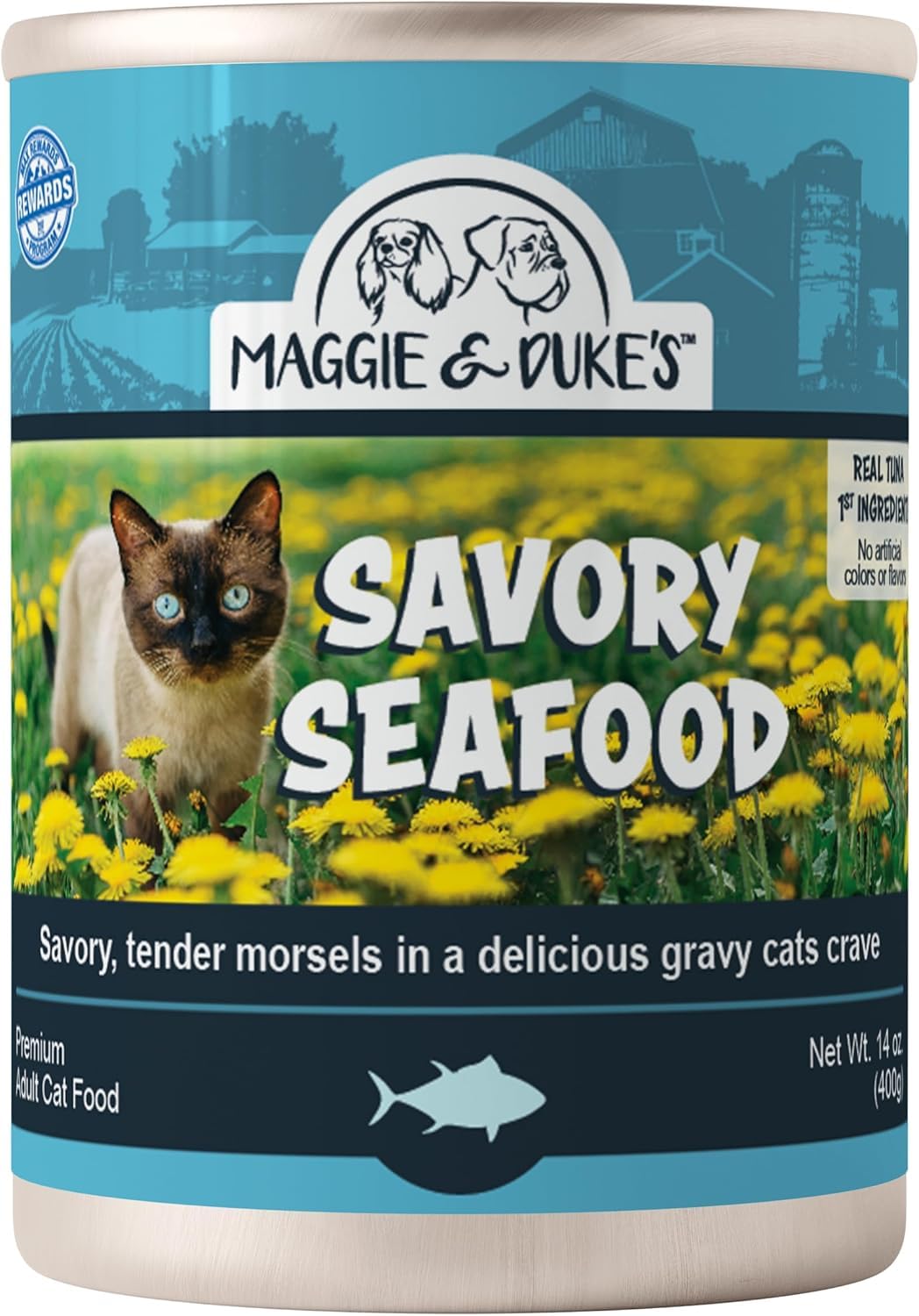 CountryMax Maggie and Dukes Canned Cat Food - 14 oz - High-Protein, Grain-Free Wet Food for Adult Cats & Kittens (Case of 24 Can