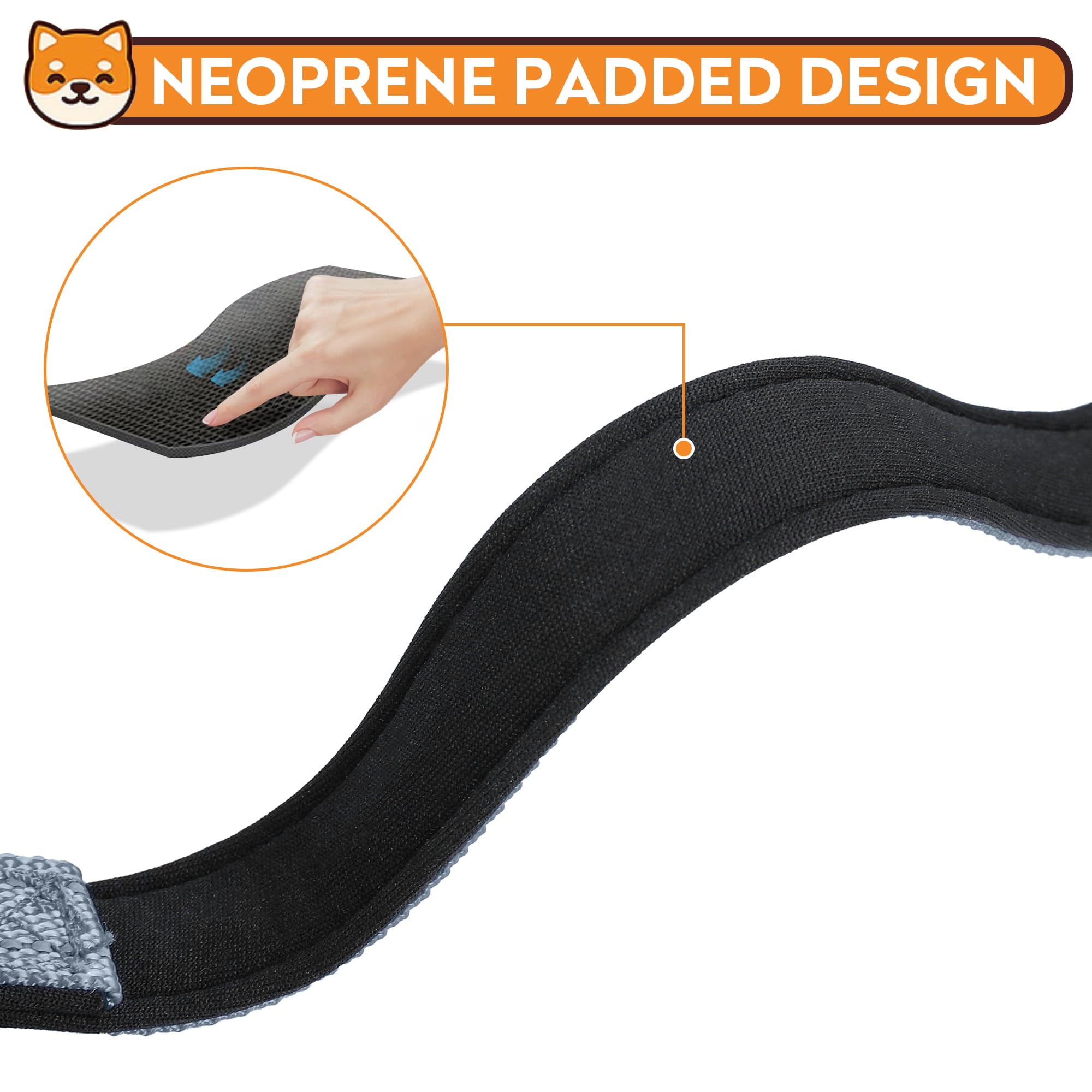 Pwod Reflective Dog Collar, Adjustable Soft Neoprene Padded Nylon Pet Collars With Buckle For Medium Dogs, Gray,M