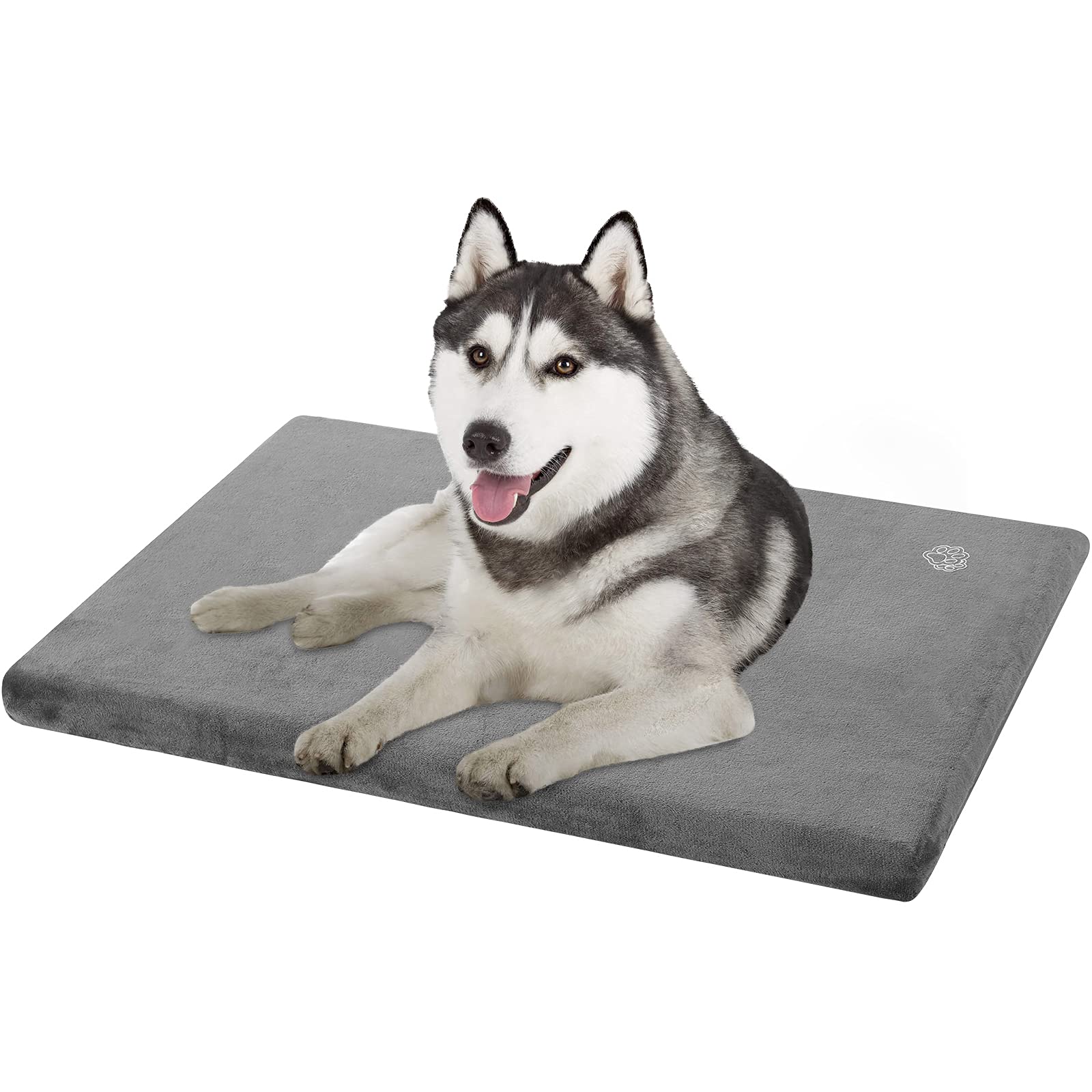 Empsign Stylish Dog Bed Mat Dog Crate Pad Mattress Reversible (Cool & Warm), Water Proof Linings, Removable Machine Washable Cover, Firm Support Pet Crate Bed For Small To Xx-Large Dogs, Grey