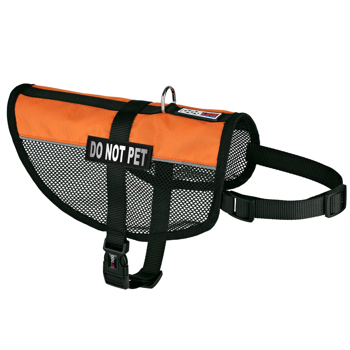 Dogline Maxaire Multi-Purpose Mesh Vest For Dogs And 2 Removable Do Not Pet Patches, Medium, Orange