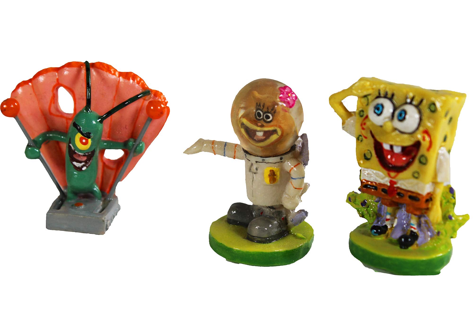 Penn-Plax Spongebob 6 Piece Mini Aquarium Ornament Set for Freshwater & Saltwater Tanks - Colorful Decor for Aquatic Environments