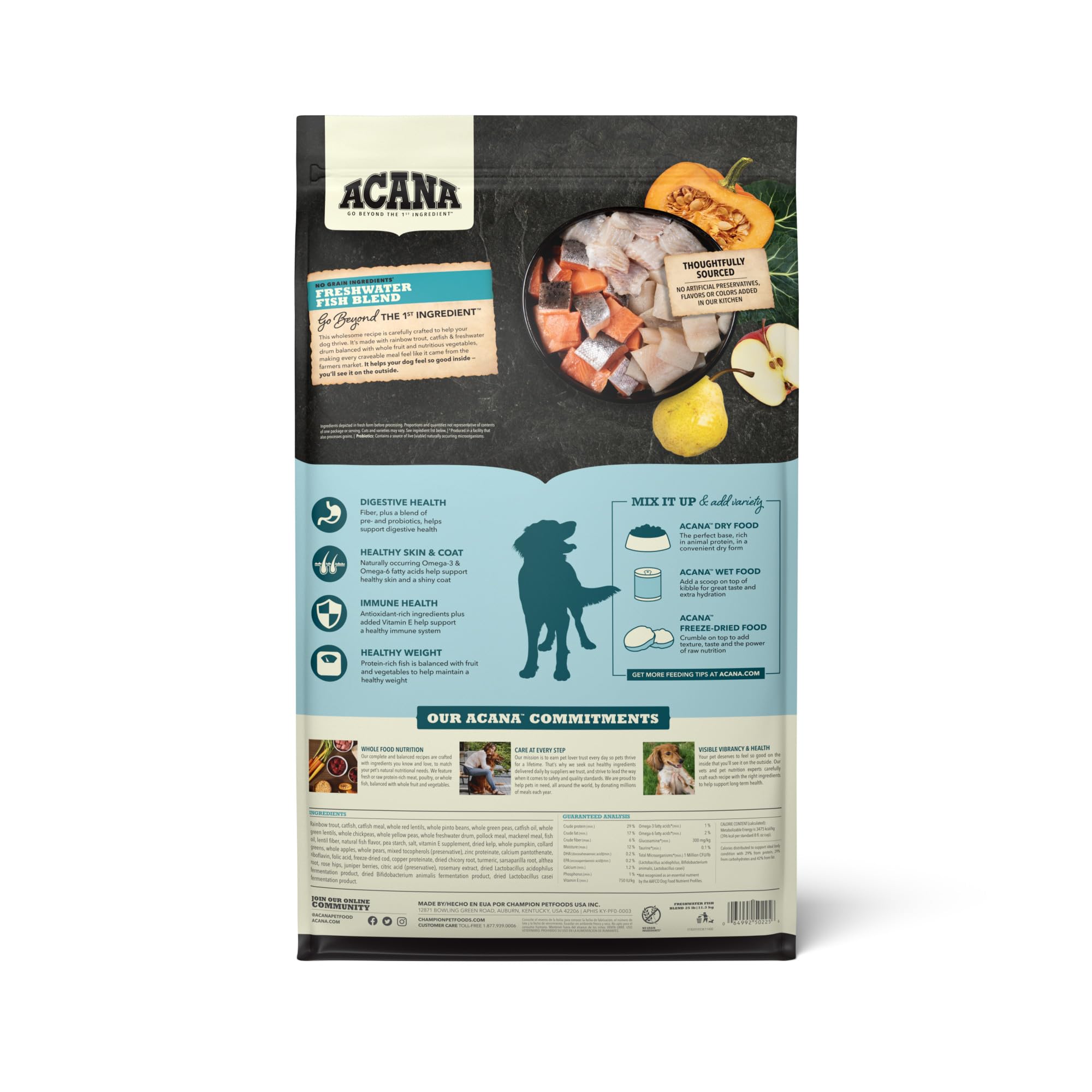 ACANA Grain Free Dry Dog Food, Freshwater Fish Dog Food Recipe, 25lb