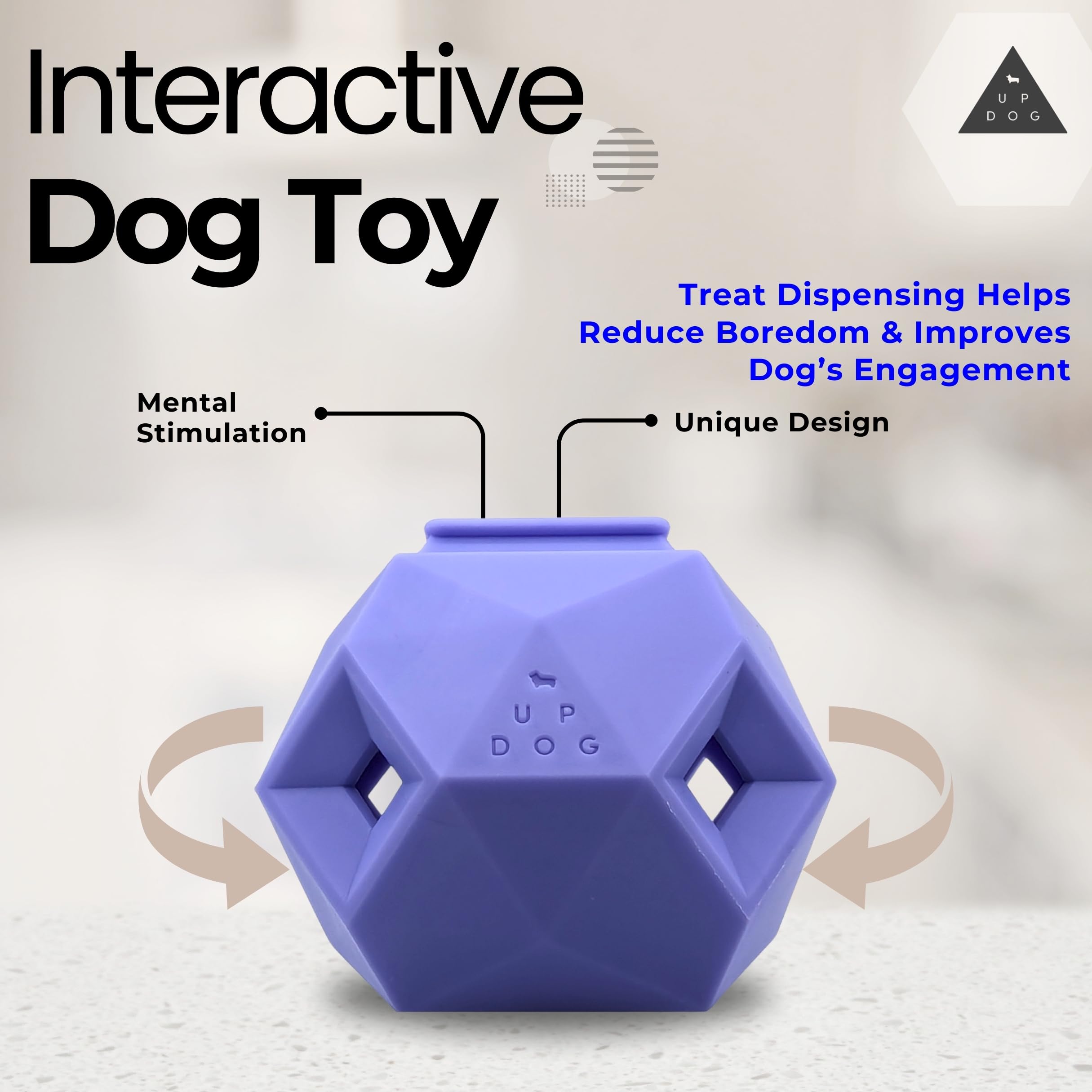 Treat Dispensing Balls for Medium Dogs and Cat Treat Dispenser Toy Interactive for Self-Play Improves Oral Hygiene, Mental Simul