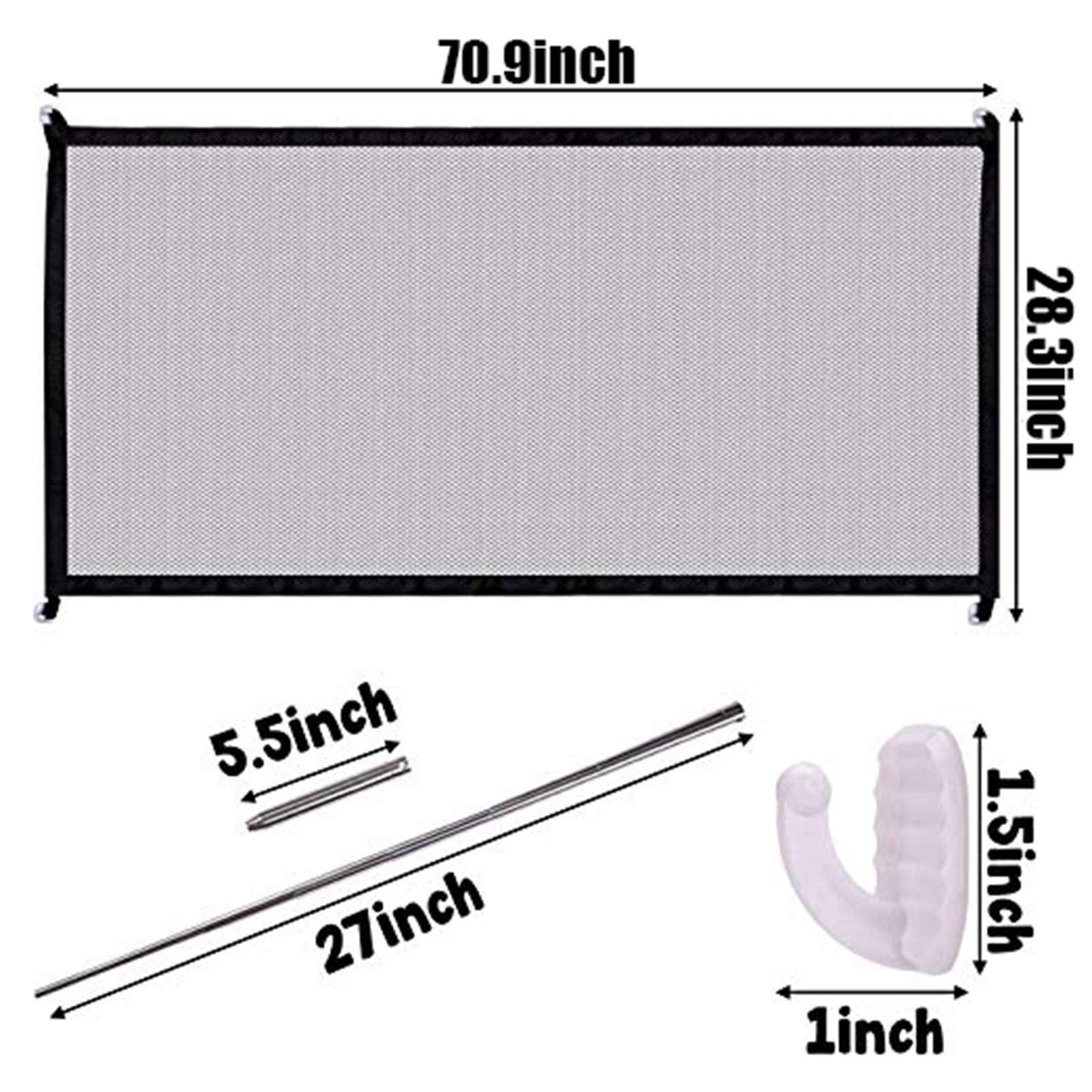 70.9x28.3 Pet Gate,Baby Gate,Magic Gate Portable Folding mesh gate Safe Guard Isolated ,Indoor and Outdoor Safety Gate Install A