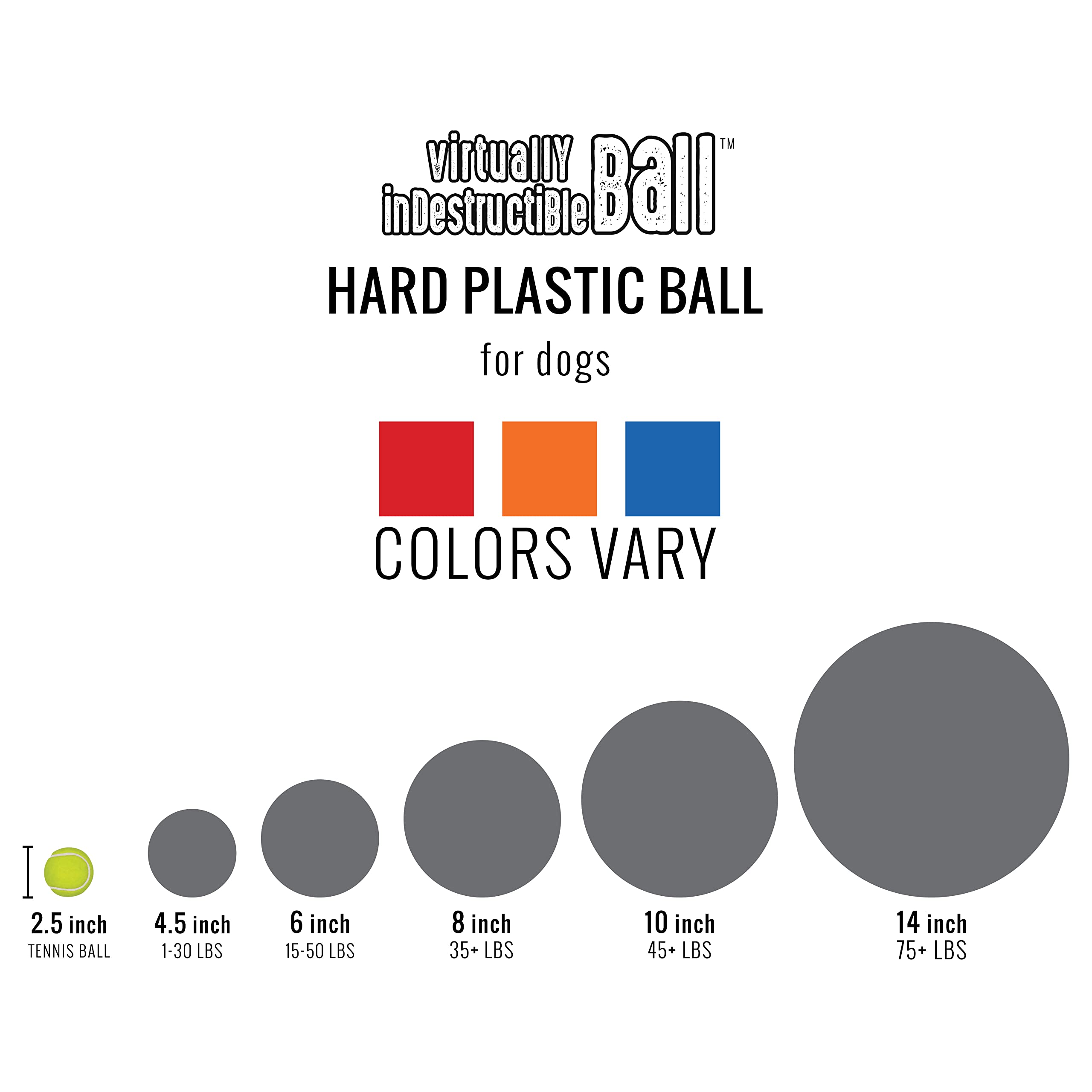 Doggie Dooley Virtually Indestructible Best Ball For Dogs, 8 Inch (Colors Vary) (1008),Medium