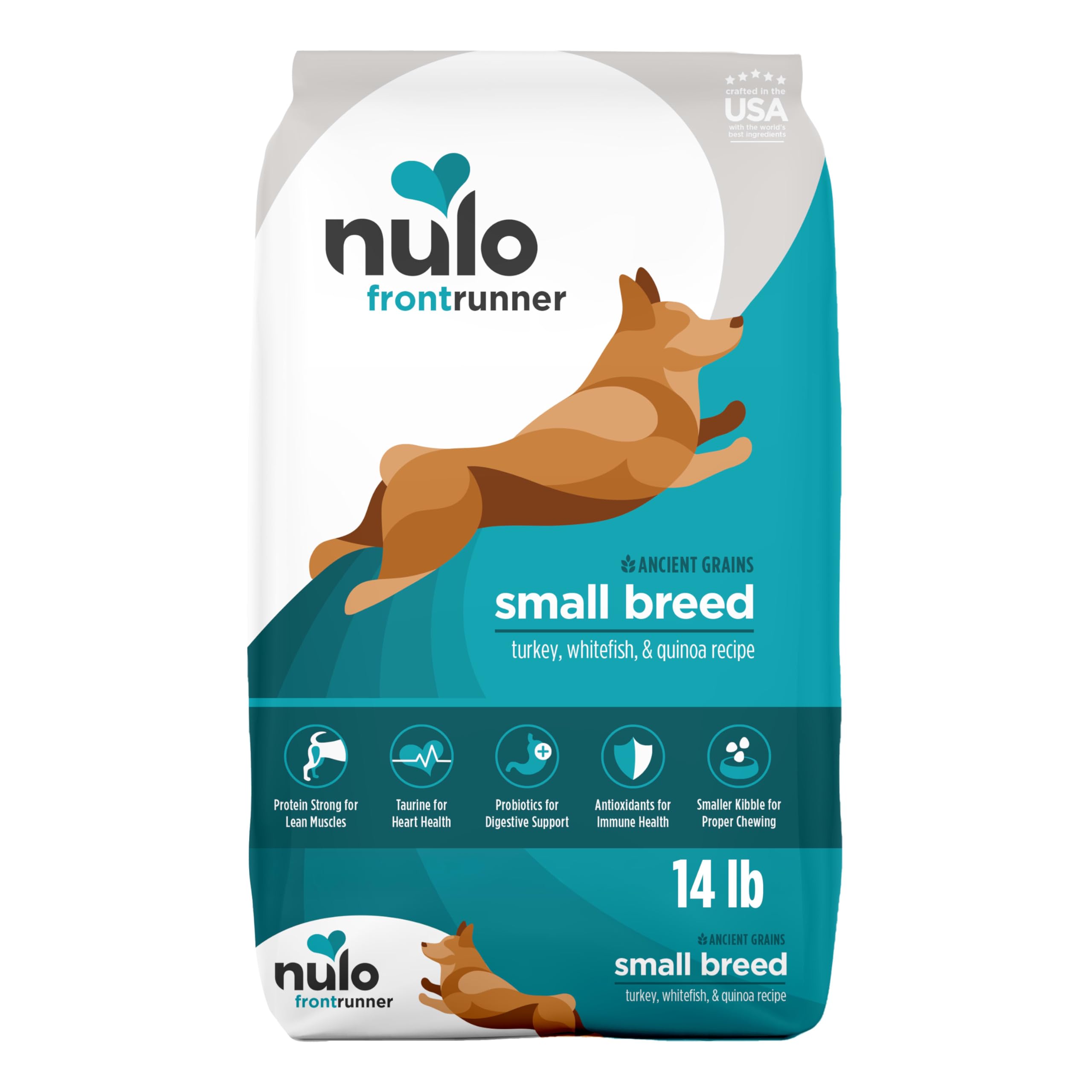 Nulo Frontrunner Dry Dog Food Small Breed - High-Protein Turkey, Whitefish & Quinoa Recipe, Natural Puppy & Adult Dog Food, Smal
