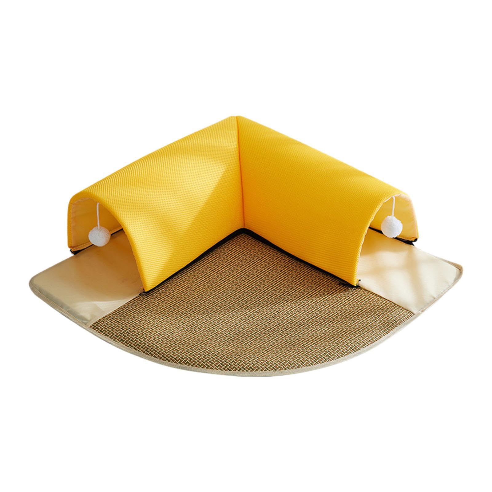 Ilsmysutra Cat Tunnel Bed Running Cat Toys Pets Play Tunnel Cats Cave For Home Cats Yellow | Cat Supplies | Toys