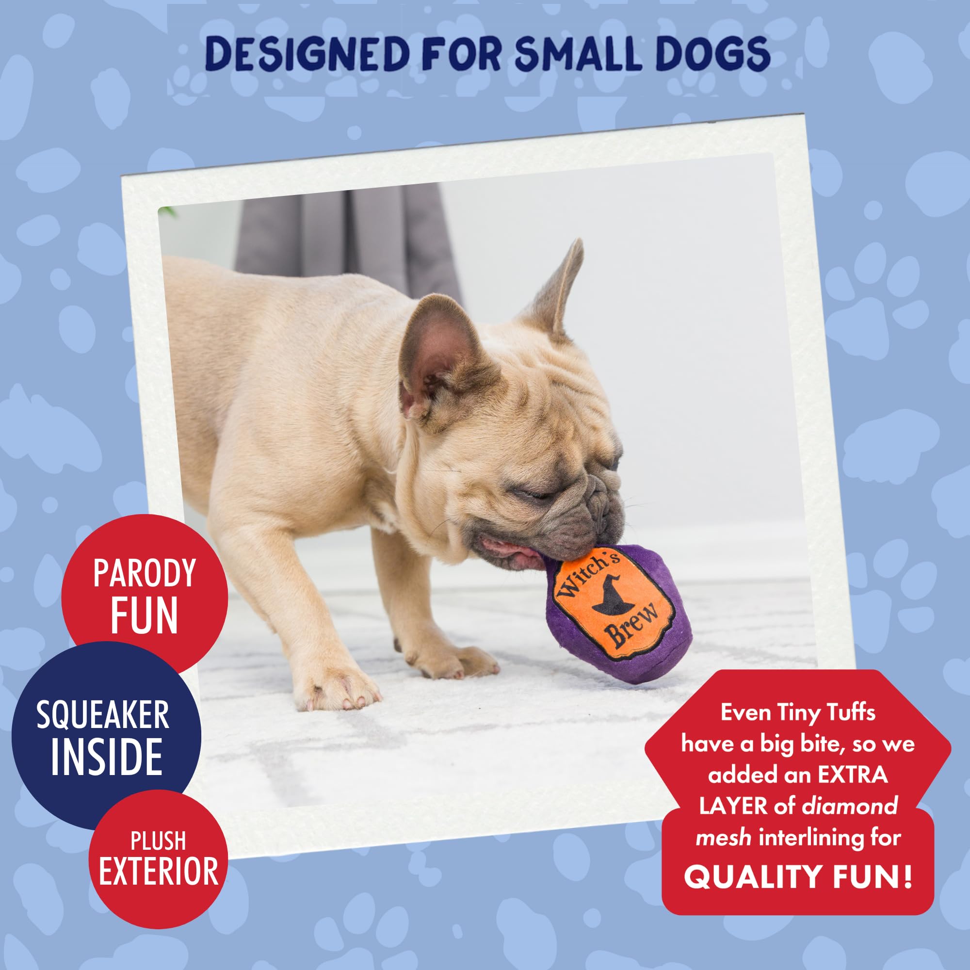 Huxley & Kent Tiny Tuff | Witch'S Harvest | Halloween Extra Tough Dog Toy For Small Dogs | 2-Pack Funny Dog Toy | Features Squea