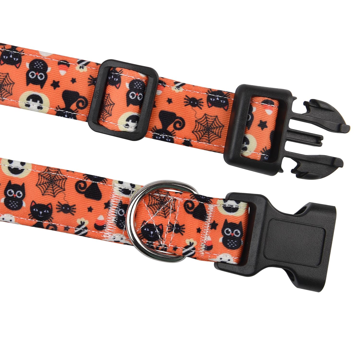 Ylrank Halloween Dog Collars, Pumpkin Cat Spider Pattern Dog Collar, Adjustable Dog Collar For Small Medium Large Dogs Boys Girl