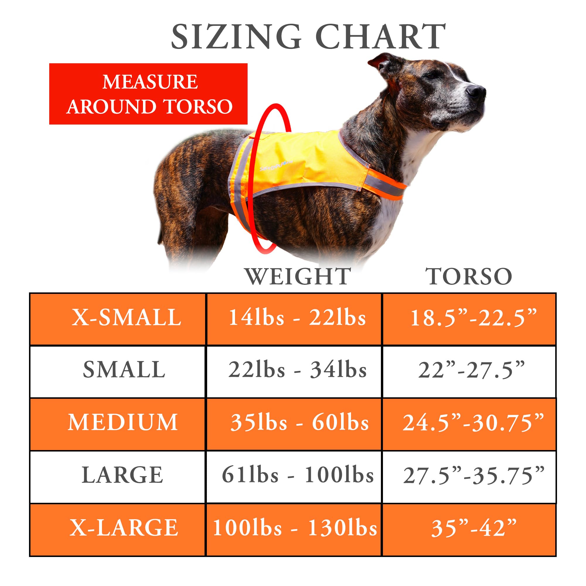 Safetypup Xd Lite Dog Vest. Coverage To Mid Back. Reflective Hi Visibility Blaze Orange Fluorescent Fabric Helps To Keep Them In