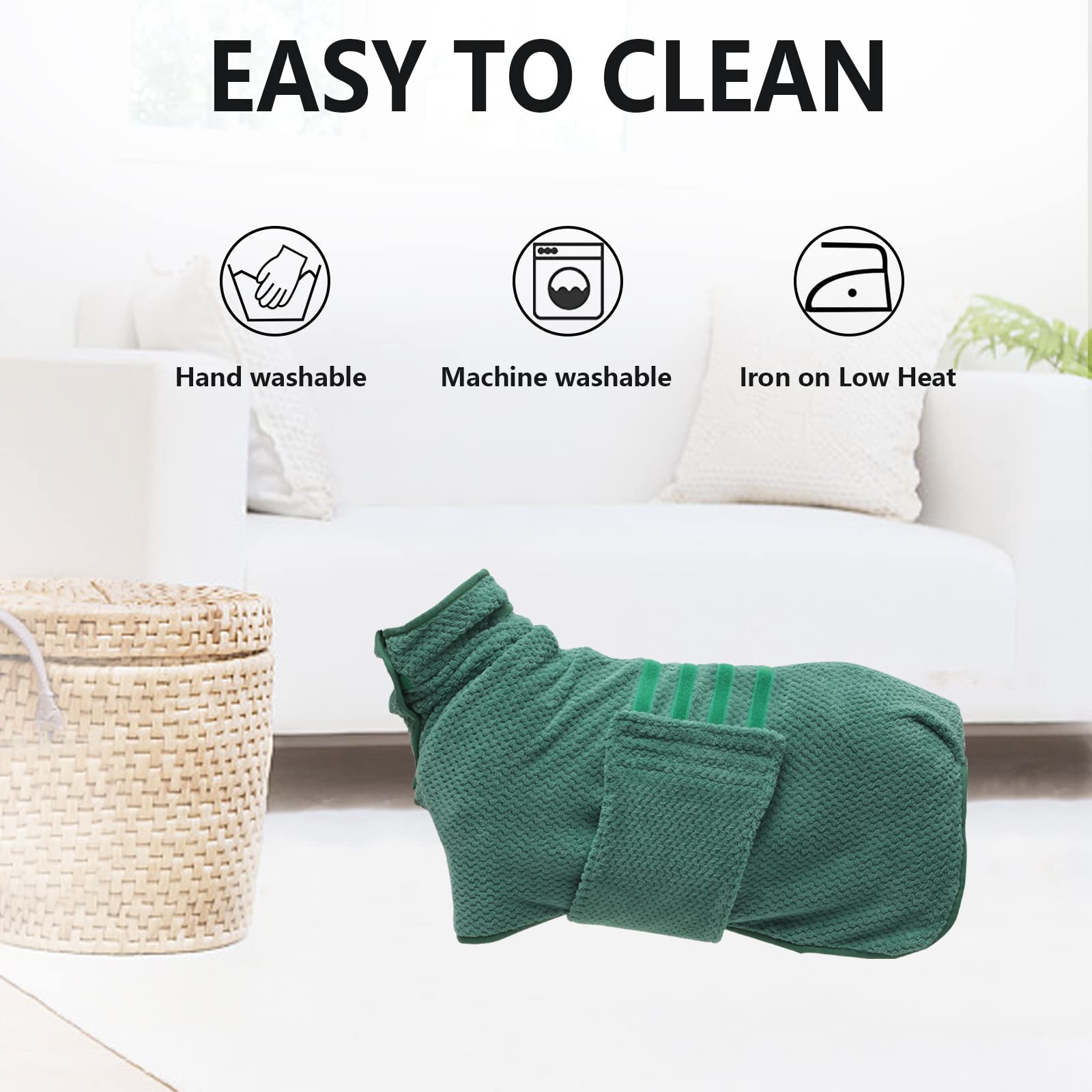 Geyecete Dog Bathrobe Towel Dog Drying Coat-Dry Fast Dog Bag-Pineapple Grid Fast Drying Super Absorbent Pet Dog Bath Robe Towel-
