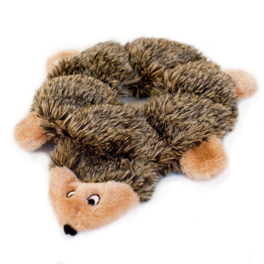 Zippypaws - Loopy - No Stuffing Squeaky Plush Dog Toy - For Small And Medium Dogs - Hedgehog