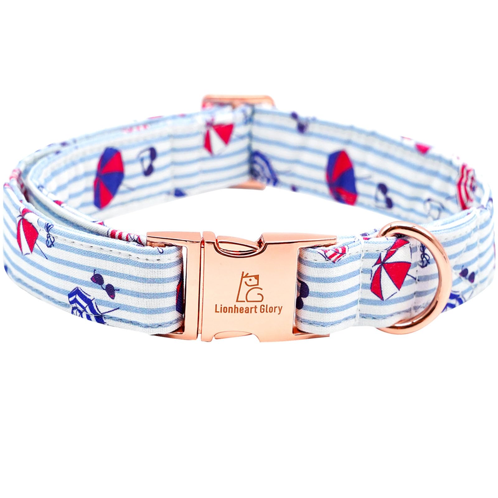 Lionheart Glory Dog Collar, Dog Collar Summer Stripe Boy Dog Collar Cute Pet Collar Gift For Small Dog