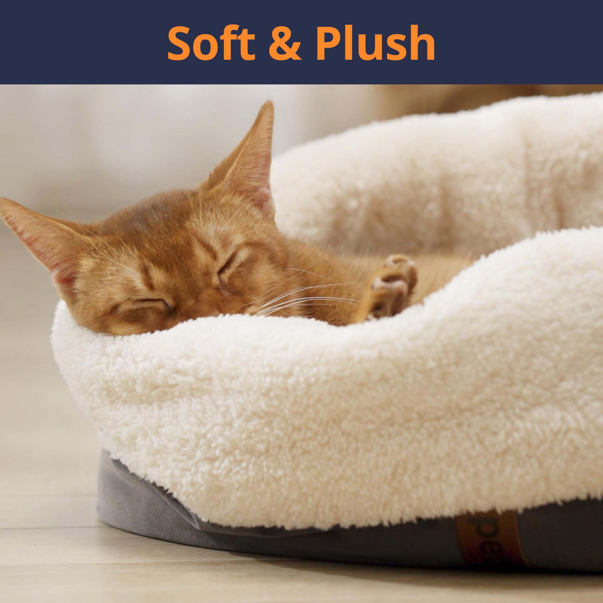 Petace Heated Cat Bed With Auto Shut Off Timer, 17.7'' X 13.7'' Adjustable Temperature Indoor Pet Heating Cushion Bed For Kitten