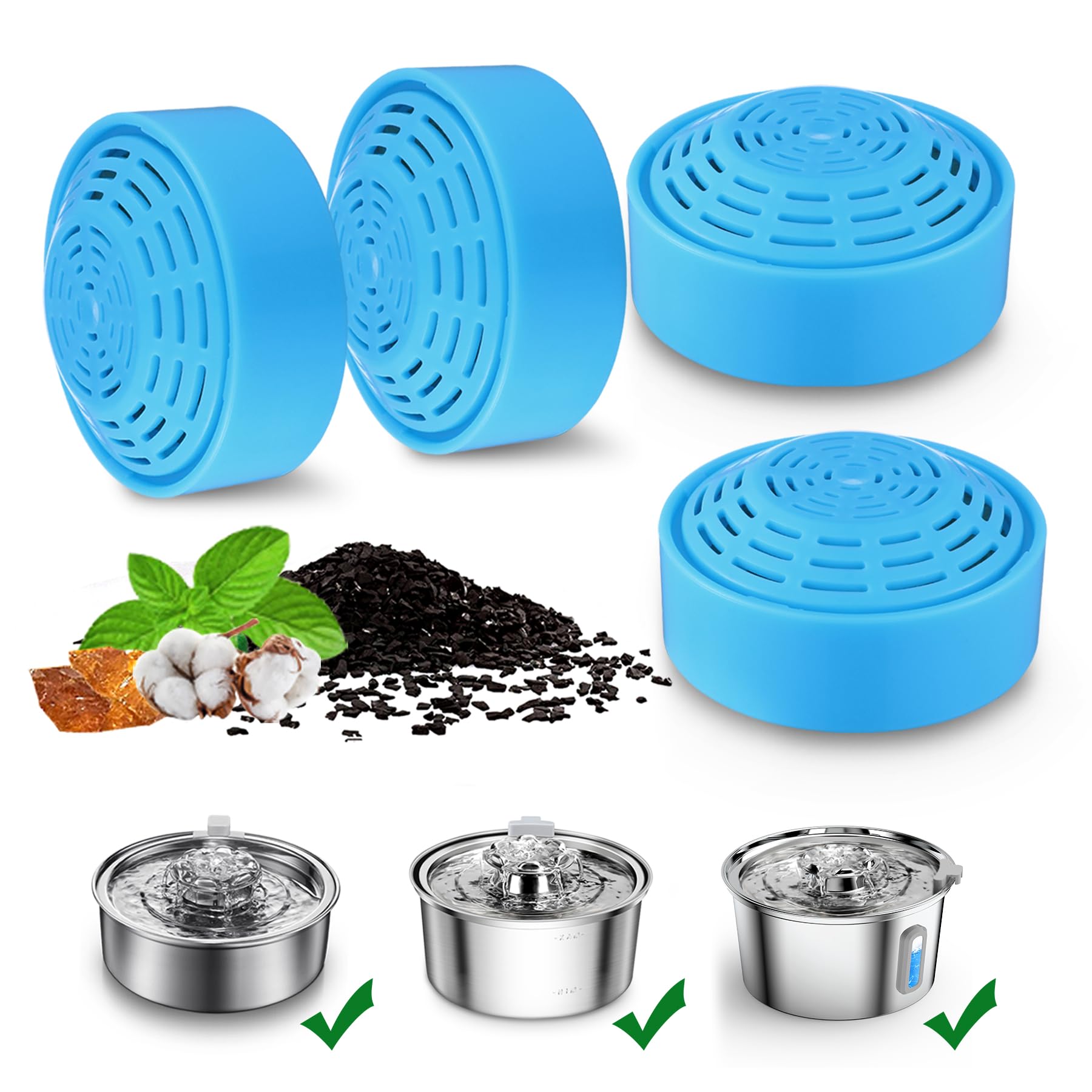 Cat Water Fountain Filters, Cat Fountain Replacement Filters For 2.0L/67Oz Automatic Pet Water Dispenser,Pet Water Fountain Repl