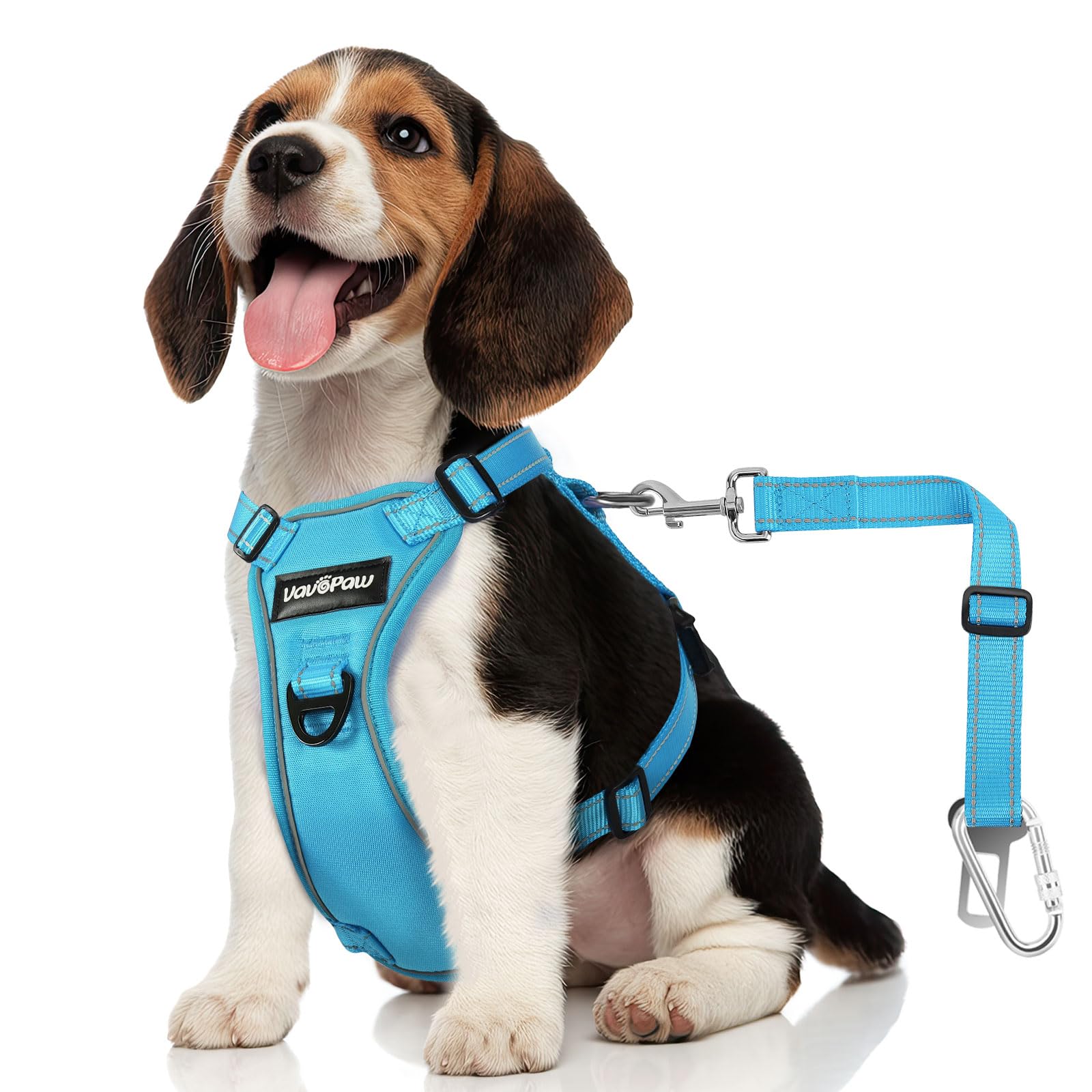 Vavopaw Dog Seat Belt Harness For Car, Dog Car Harness Adjustable Mesh Breathable & Dogs Seatbelt Safety Tether With Elastic Bun