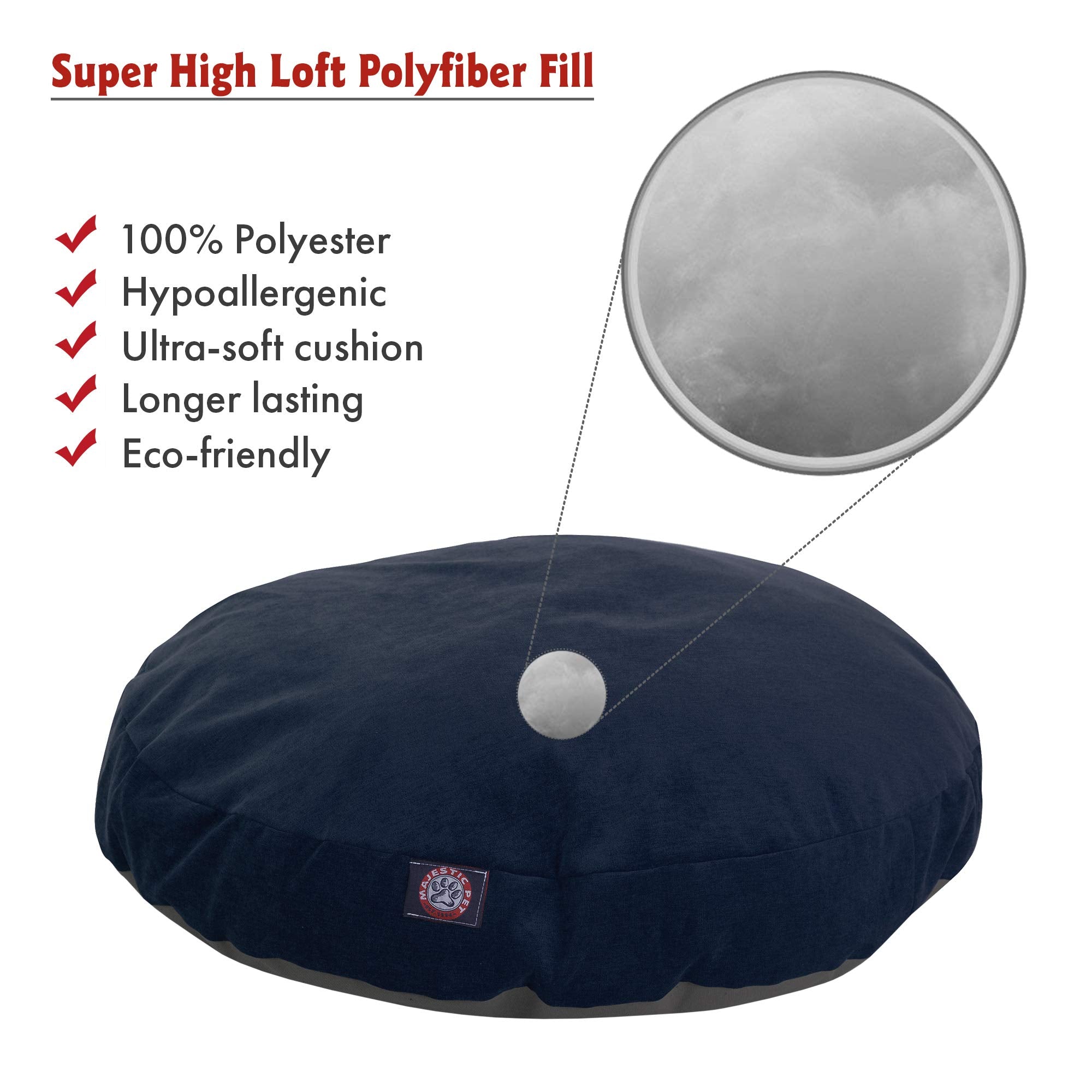 Navy Villa Collection Medium Round Pet Dog Bed