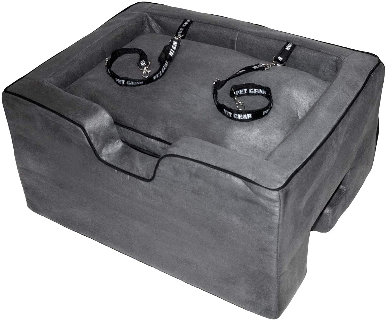 Pet Gear Lookout Booster Car Seat, Medium Foam, NEW Charcoal, Removable Pillow, Safety Tether, Model PG1117CHU