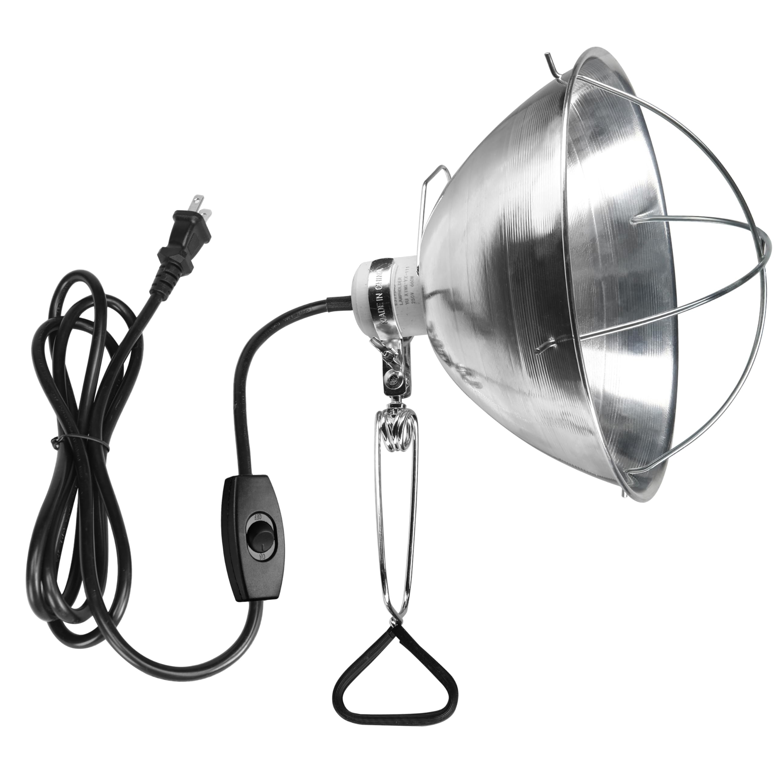 Simple Deluxe 1-Pack Clamp Lamp Light With 10.5 Inch Aluminum Reflector And Bulb Guard Up To 250 Watt E26 Socket (No Bulb Includ