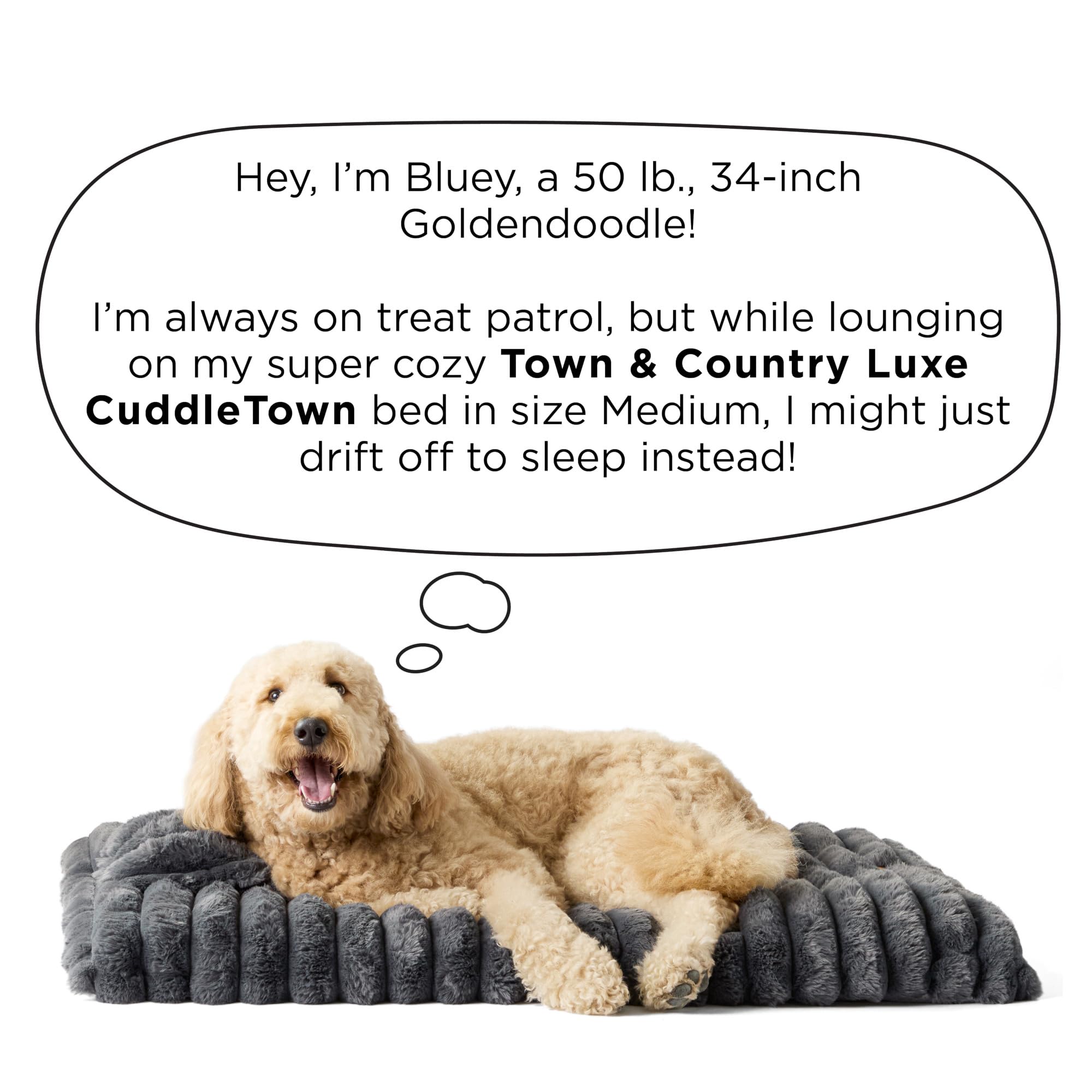Town & Country Luxe CuddleTown Ribbed Bubble Stripe Pillow Crate Mat Pet Bed, Machine Washable Cover, Soft & Calming, Non-Slip B