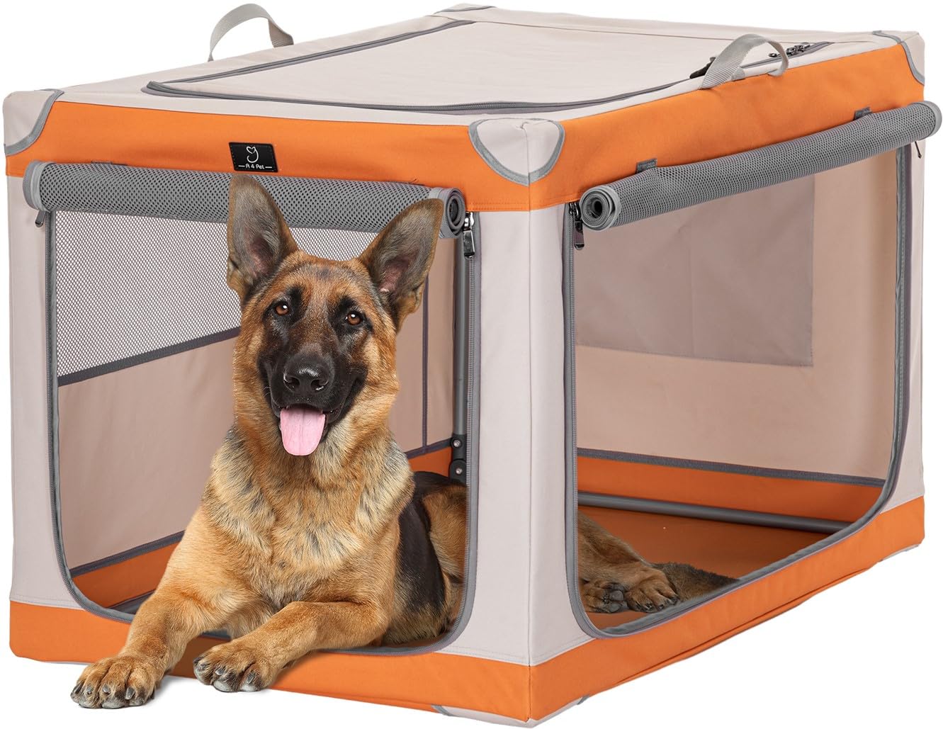 A4Pet Portable Dog Crate, Soft Dog Crate - 40 Inch Adjustable Stainless Steel Frame, Lightweight, Durable And Collapsible Crate 
