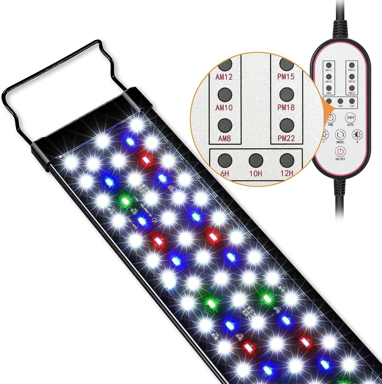 Gamalta Aquarium Light, 36W 24/7 Lighting Cycle, Sunrise/Daylight/Moonlight Mode And Custom Mode With Expandable Bracket, Adjustable Timer And 7 Color Brightness For 36~42In