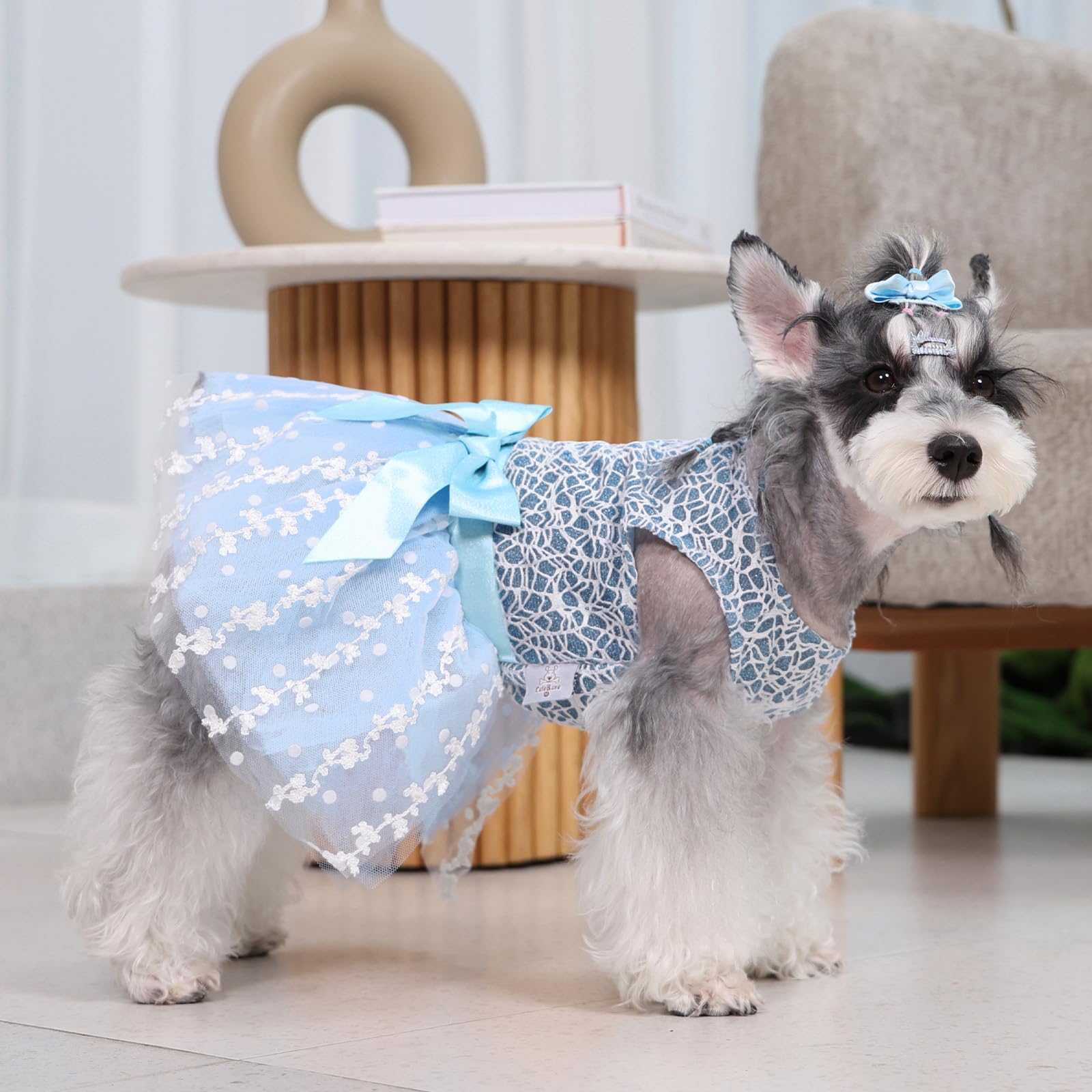 Cutebone Dog Birthday Dress Girl Puppy Skirt Tutu Cat Wedding Outfit Pet Party Clothes For Small Dogs Costume Dd22L