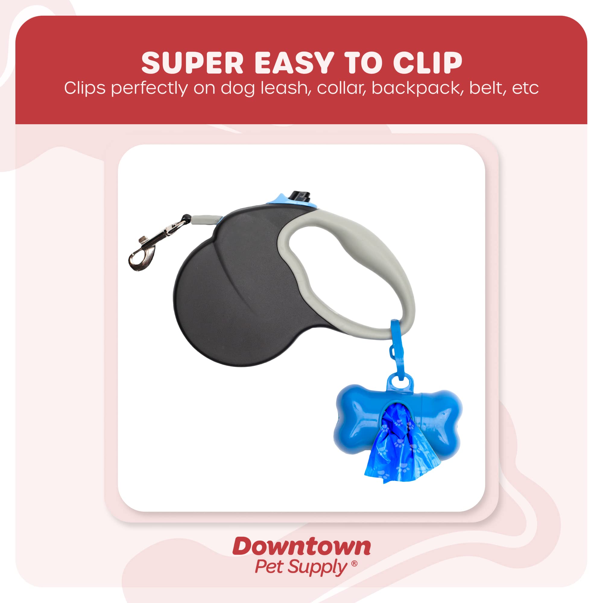 Downtown Pet Supply Dog Poop Bags - Leak-Proof, Unscented, 1000 Ct, Rainbow, Includes 2 Dispensers, Fits Leashes & Harnesses