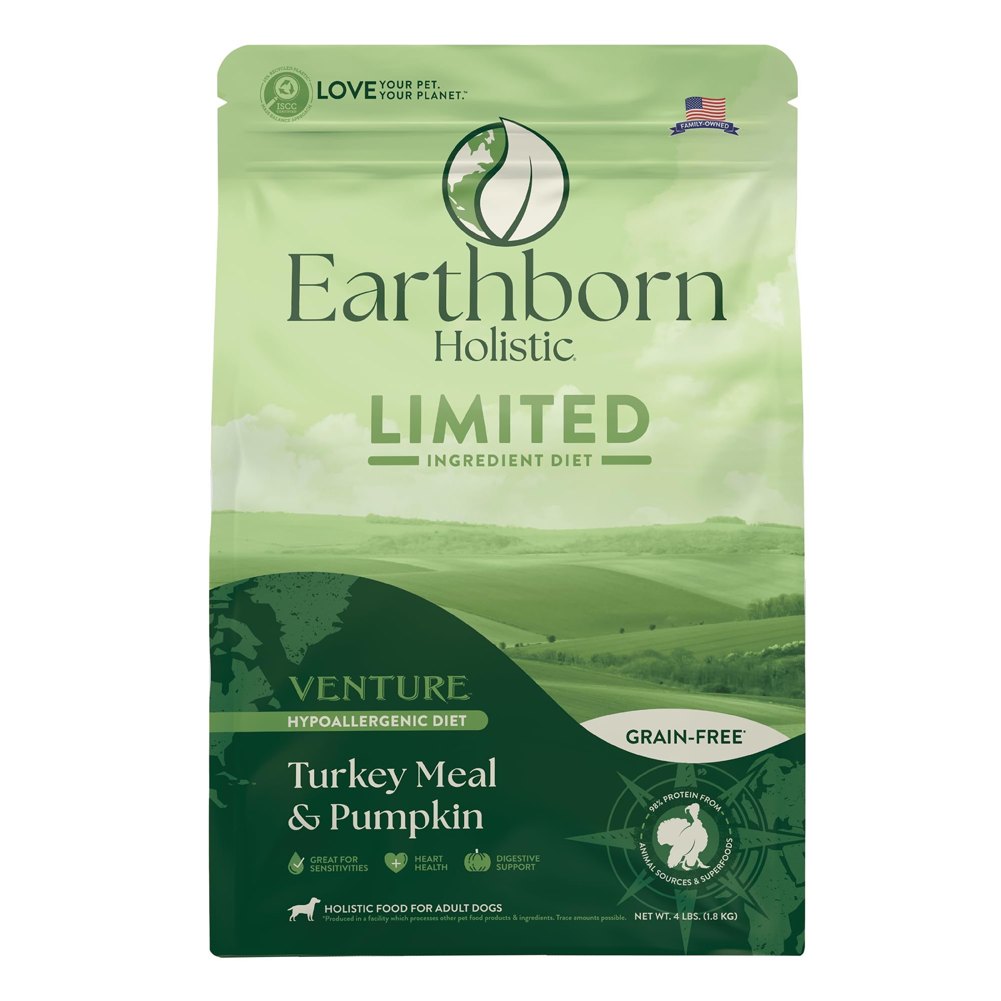 Earthborn Holistic Venture Turkey Meal & Pumpkin 4 lb. Limited Ingredient Grain-Free Dry Dog Food