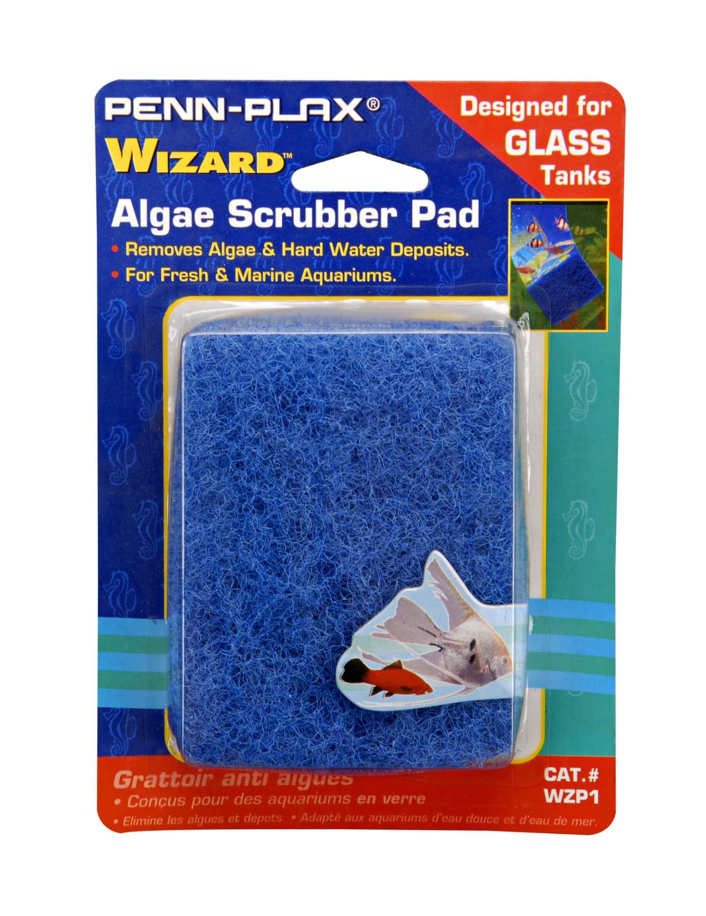 Penn-Plax Wzp1 Wizard Grime Scrubber Pad – For Glass Tanks – 3” X 4”