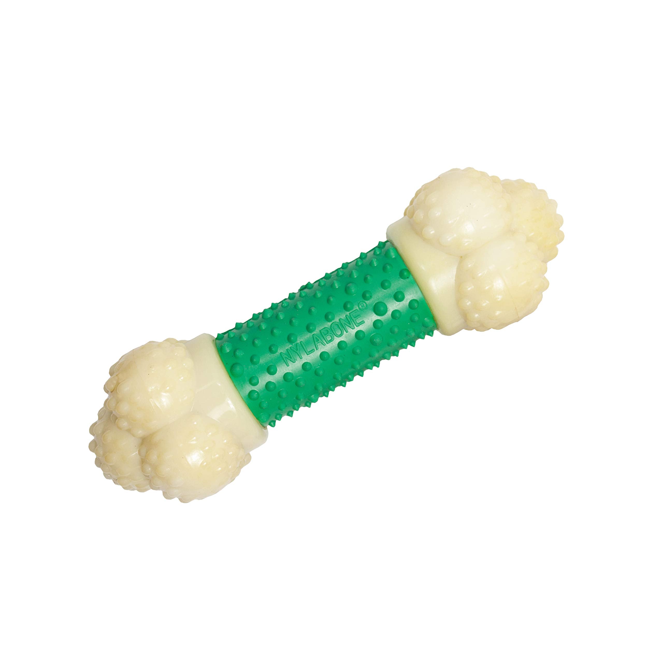 Nylabone Double Action Bone Power Chew Toy For Dogs, Rubber Dog Toys For Moderate & Aggressive Chewers, Bacon Flavor, Medium - Up To 35 Lbs, 1 Count