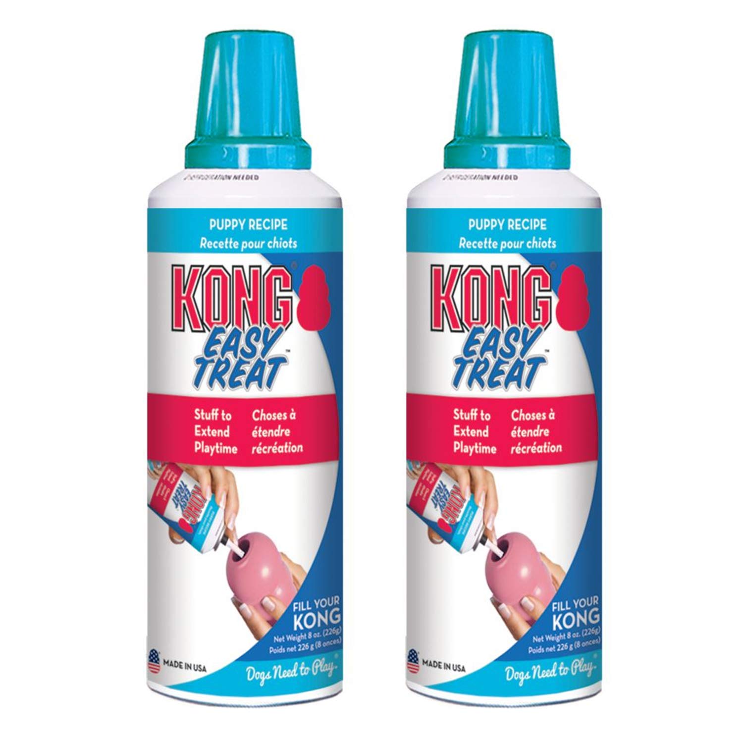 KONG - Easy Treat - Dog Treat Paste - Puppy Recipe - 8 Ounce (Best Used Puppy Rubber Toys) - 2 Pack